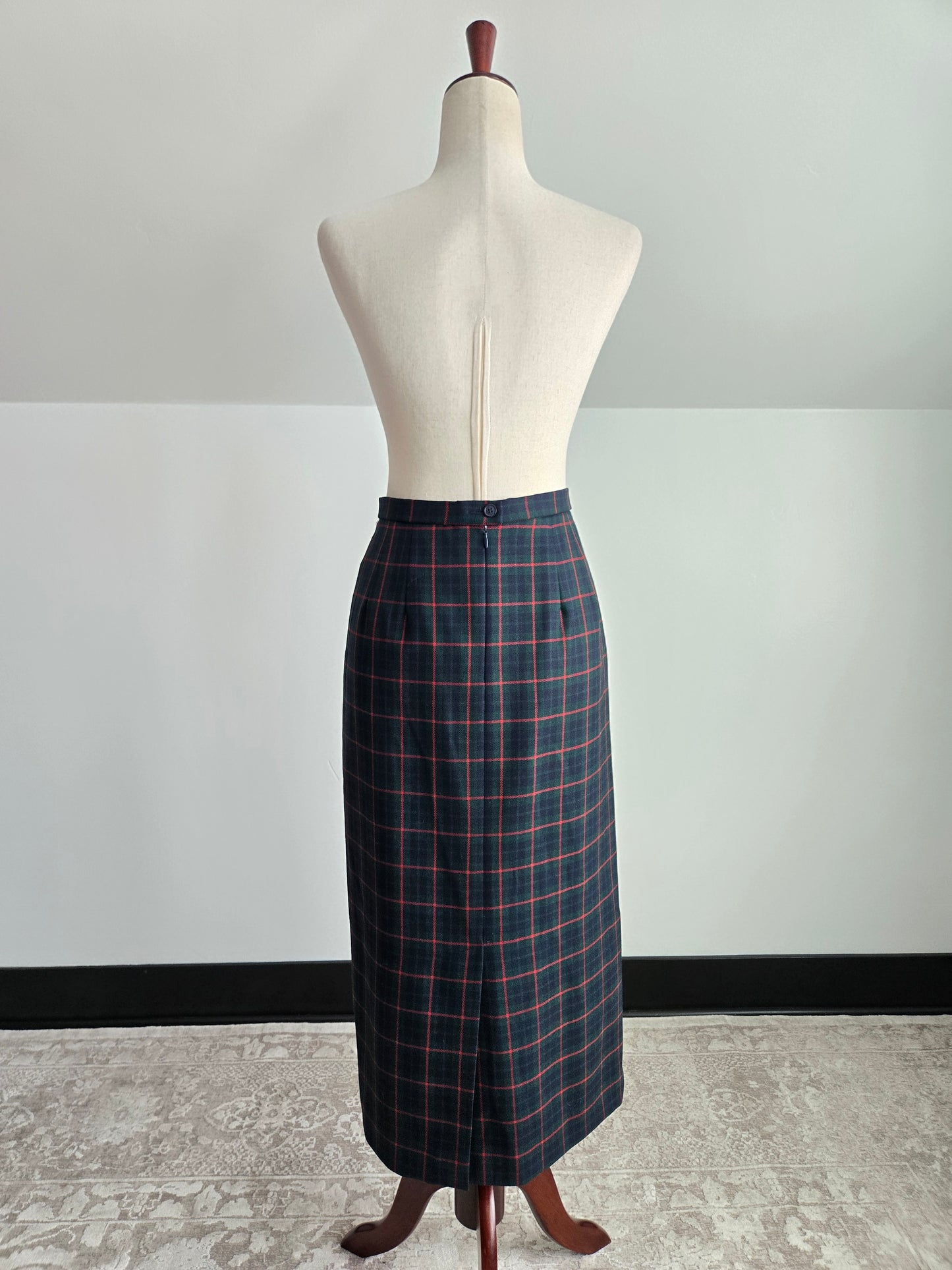 Pendleton Vintage Virgin Wool Classic Plaid Long Skirt - W29"