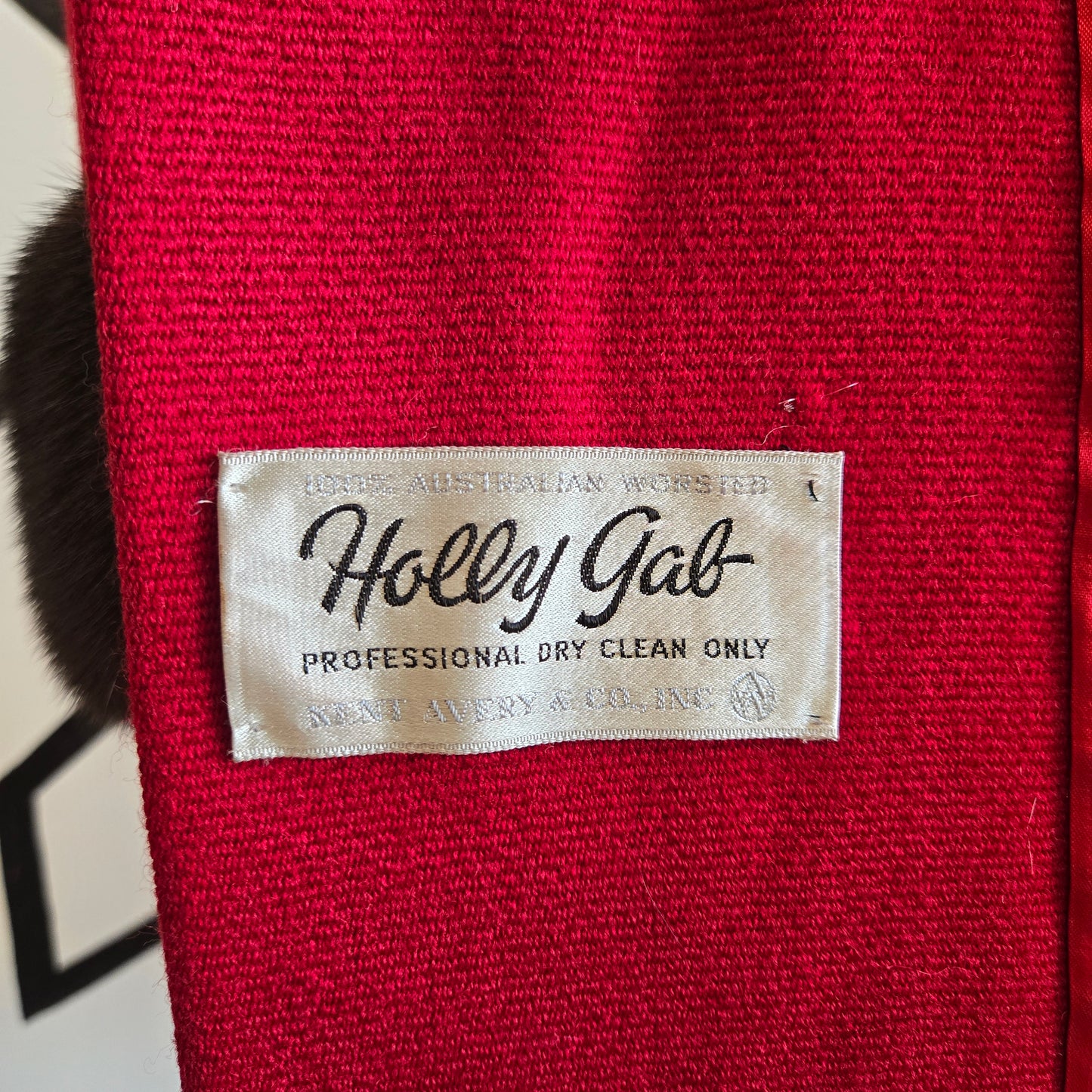 Holly Gab 1960s Red Australian Worsted Wool and Mink Fur Swing Coat - Medium