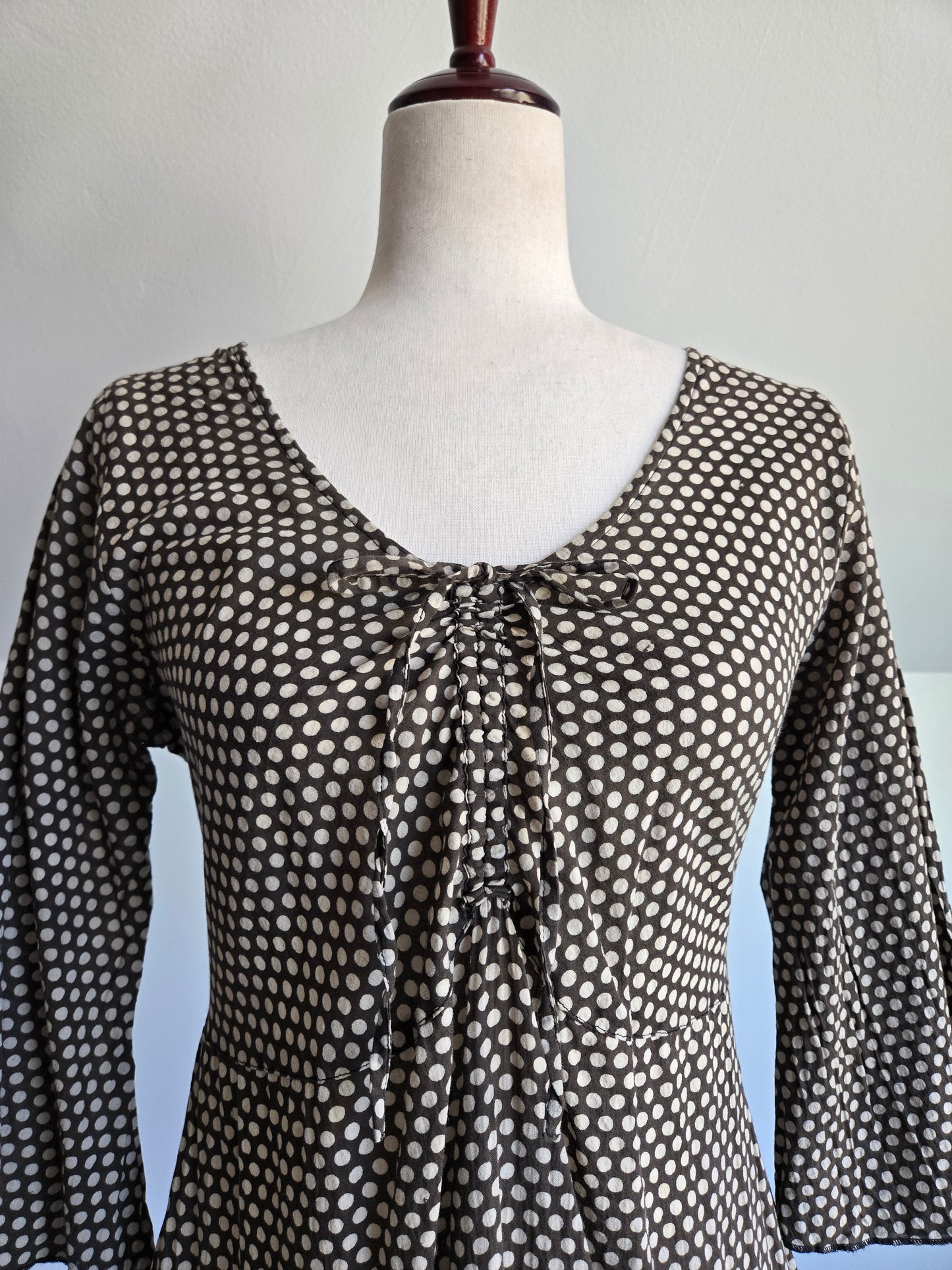 Trade Cloth Lightweight Cotton Polka Dot Dress - XS