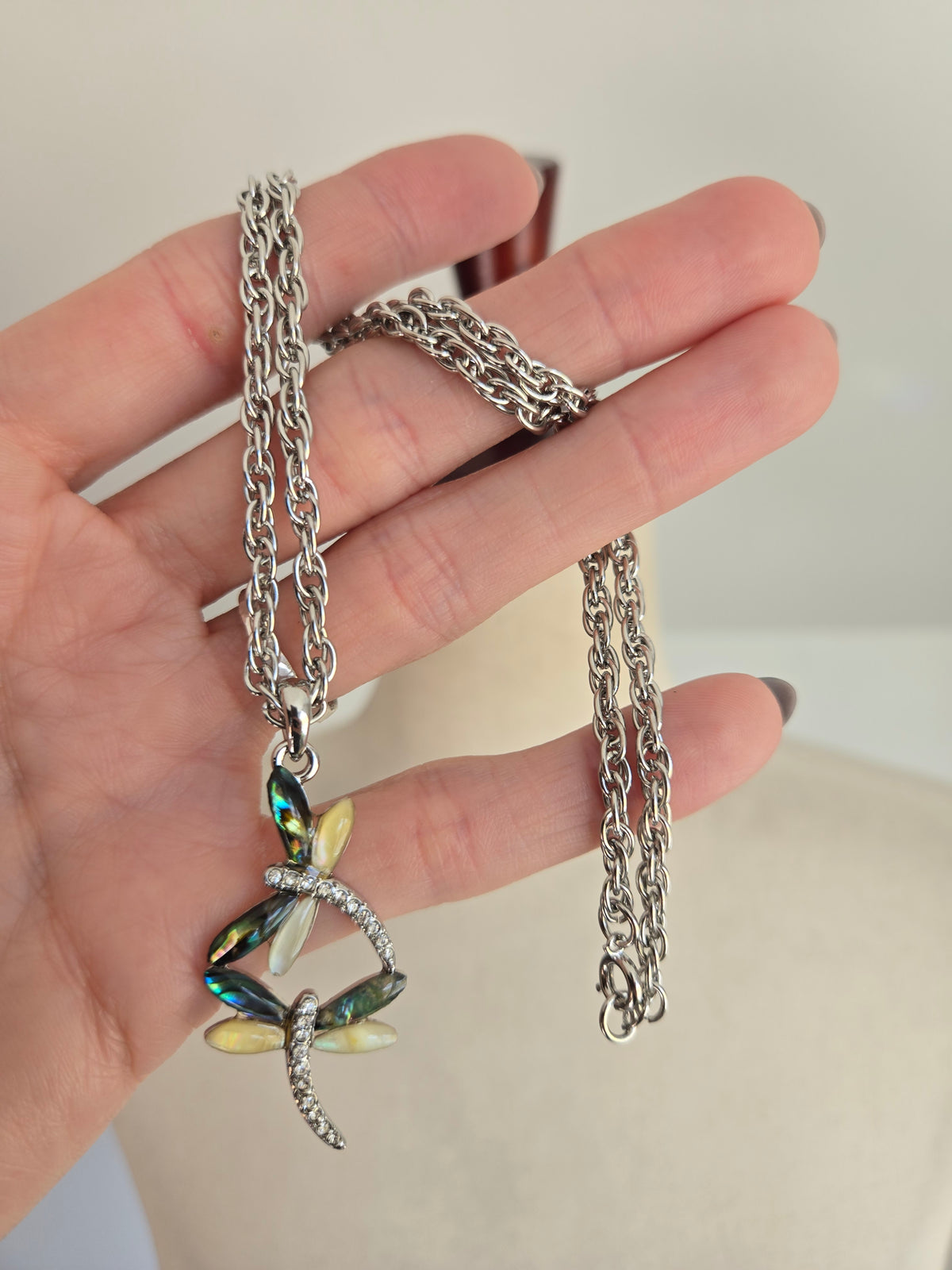 Double Dragonfly Whimsy Necklace
