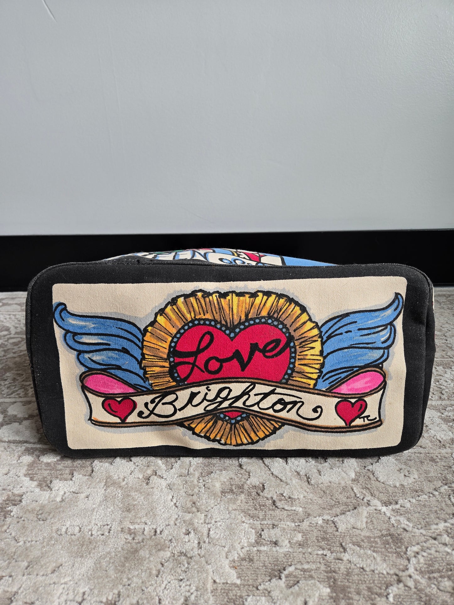 Brighton Queen of Hearts Cotton Canvas Large Tote