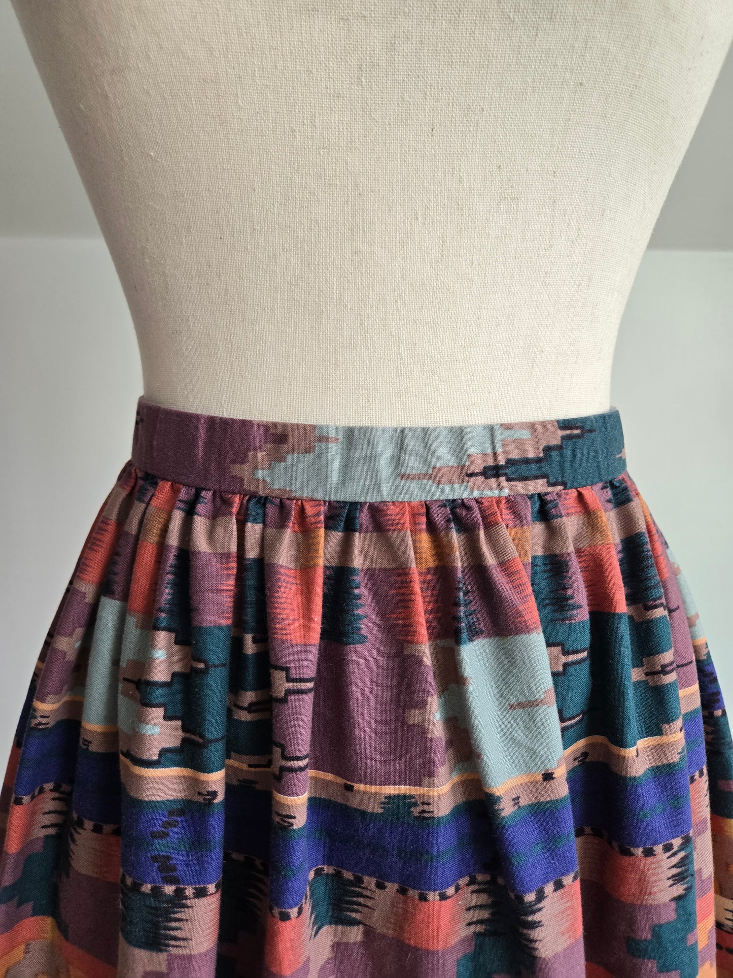Vintage 70s Hand Made Western Skirt - W25"