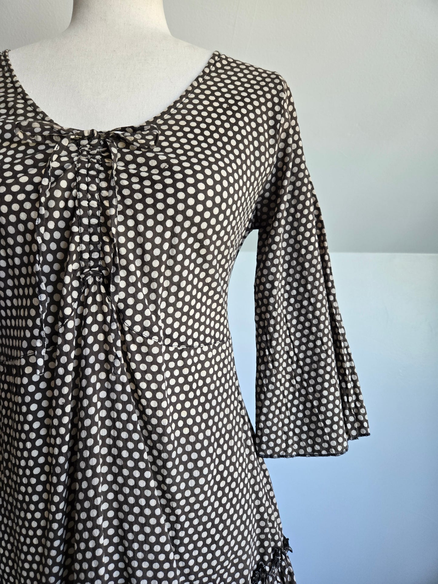 Trade Cloth Lightweight Cotton Polka Dot Dress - XS