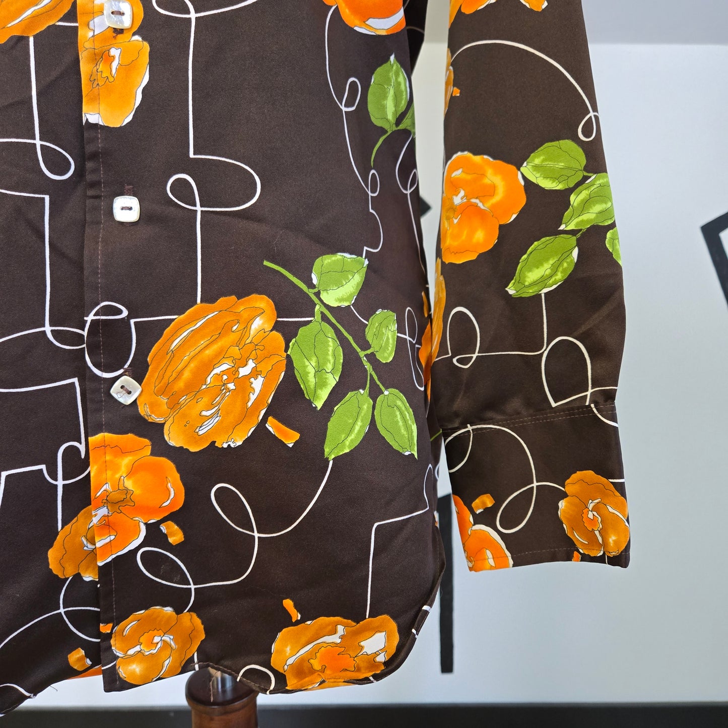 Charisma by Townline 70s Brown and Orange Floral Top