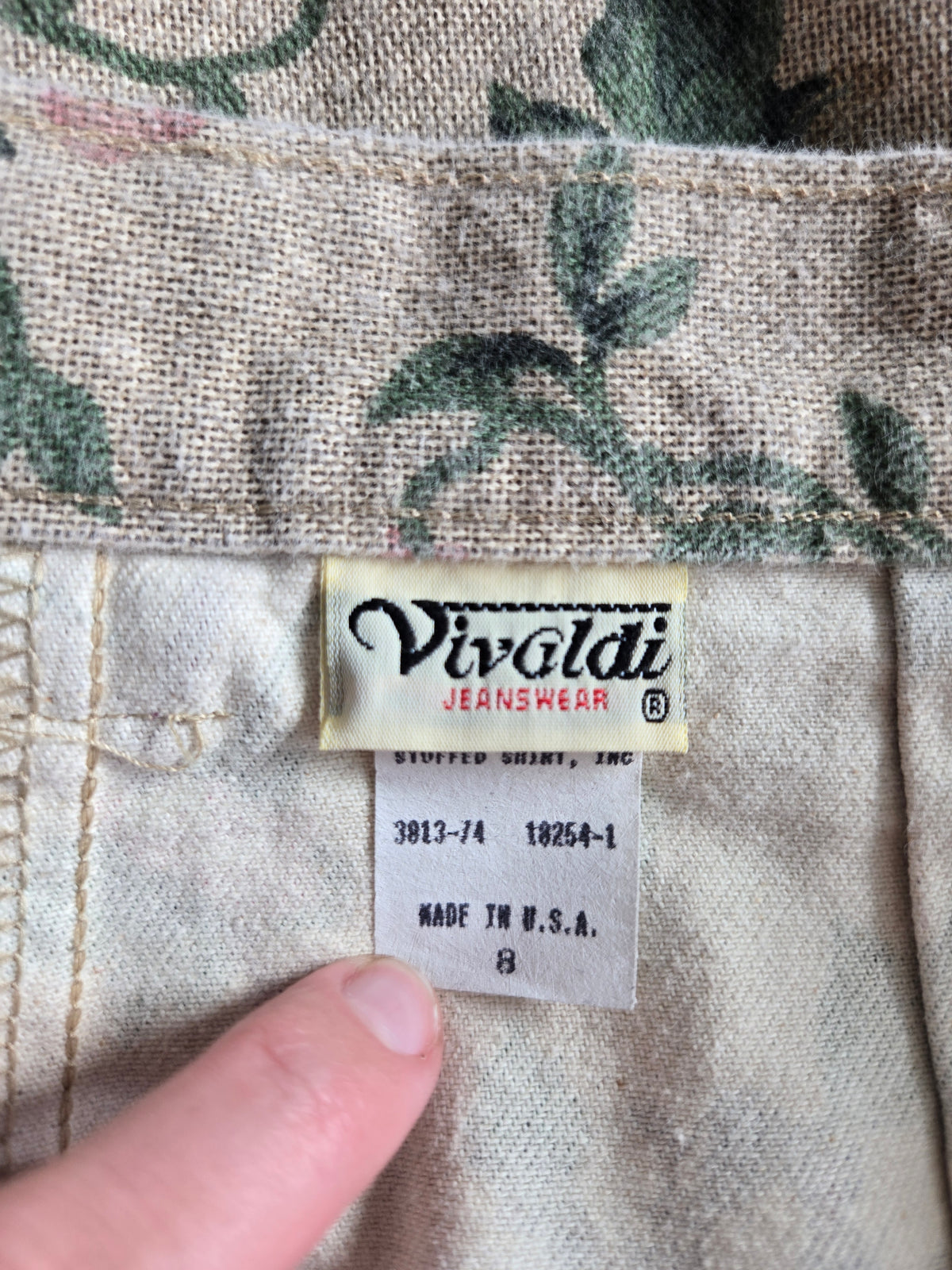 Vivaldi Vintage Cotton Floral Denim Skirt - W28