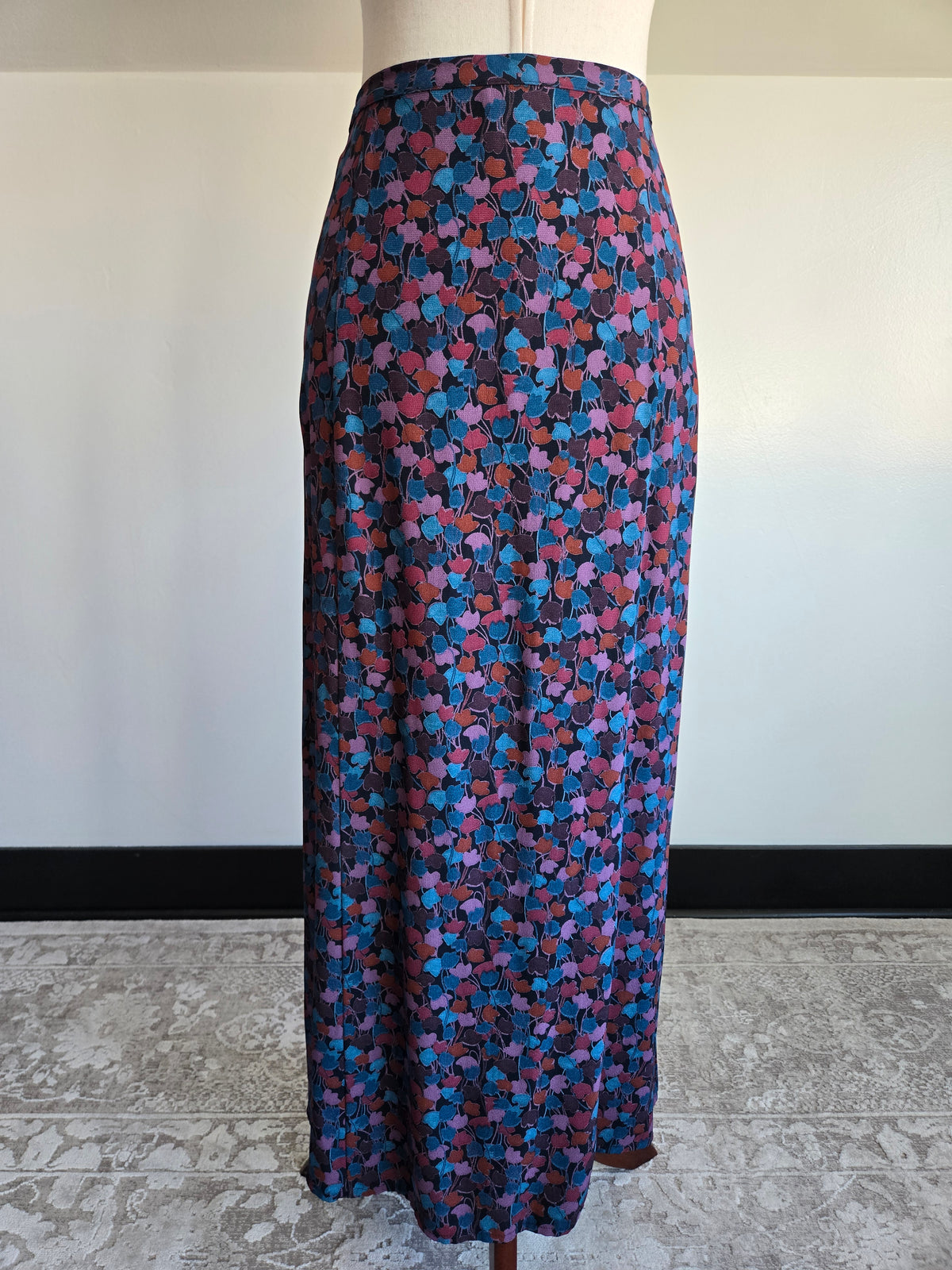 Vintage Laura Ashley Floral Maxi Skirt Made in UK - W34