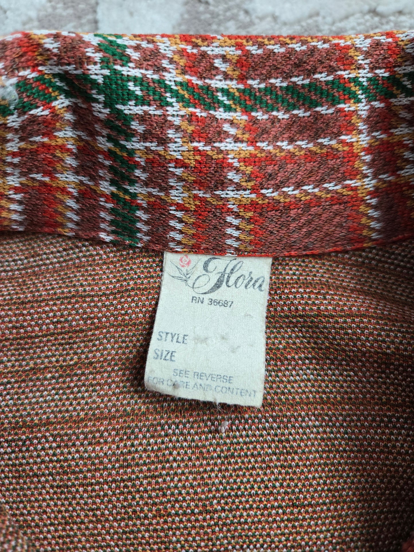 Flora Vintage 70s Plaid Two Piece Pant Set - Medium