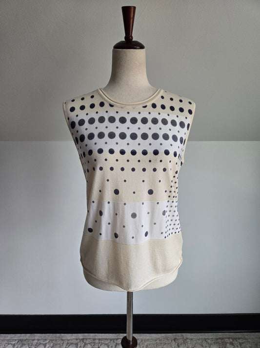 Piazza Sempione Silk/Cotton Geometric Print Sleeveless Top -