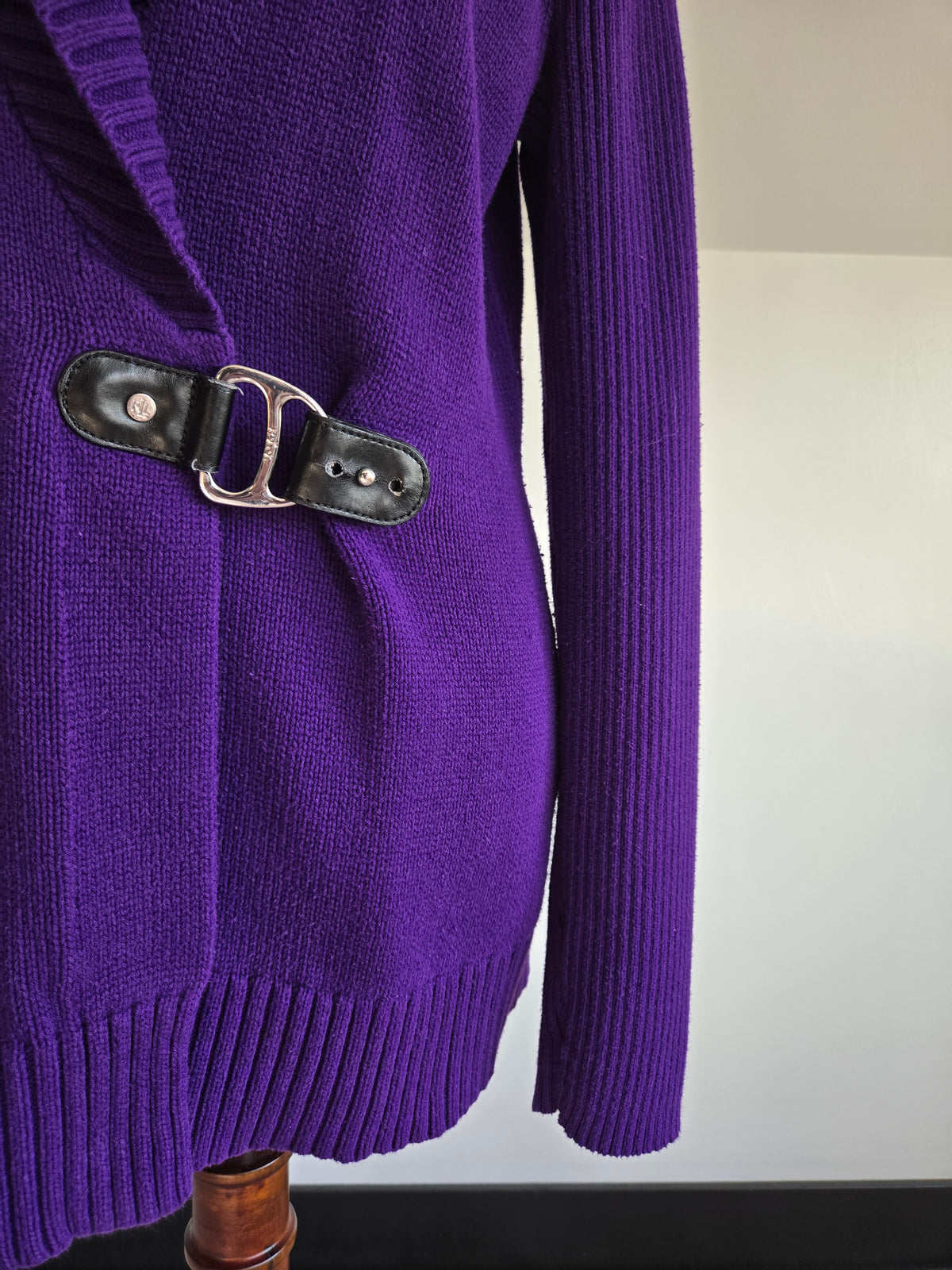 Lauren Ralph Lauren Purple Equestrian Cardigan - Large