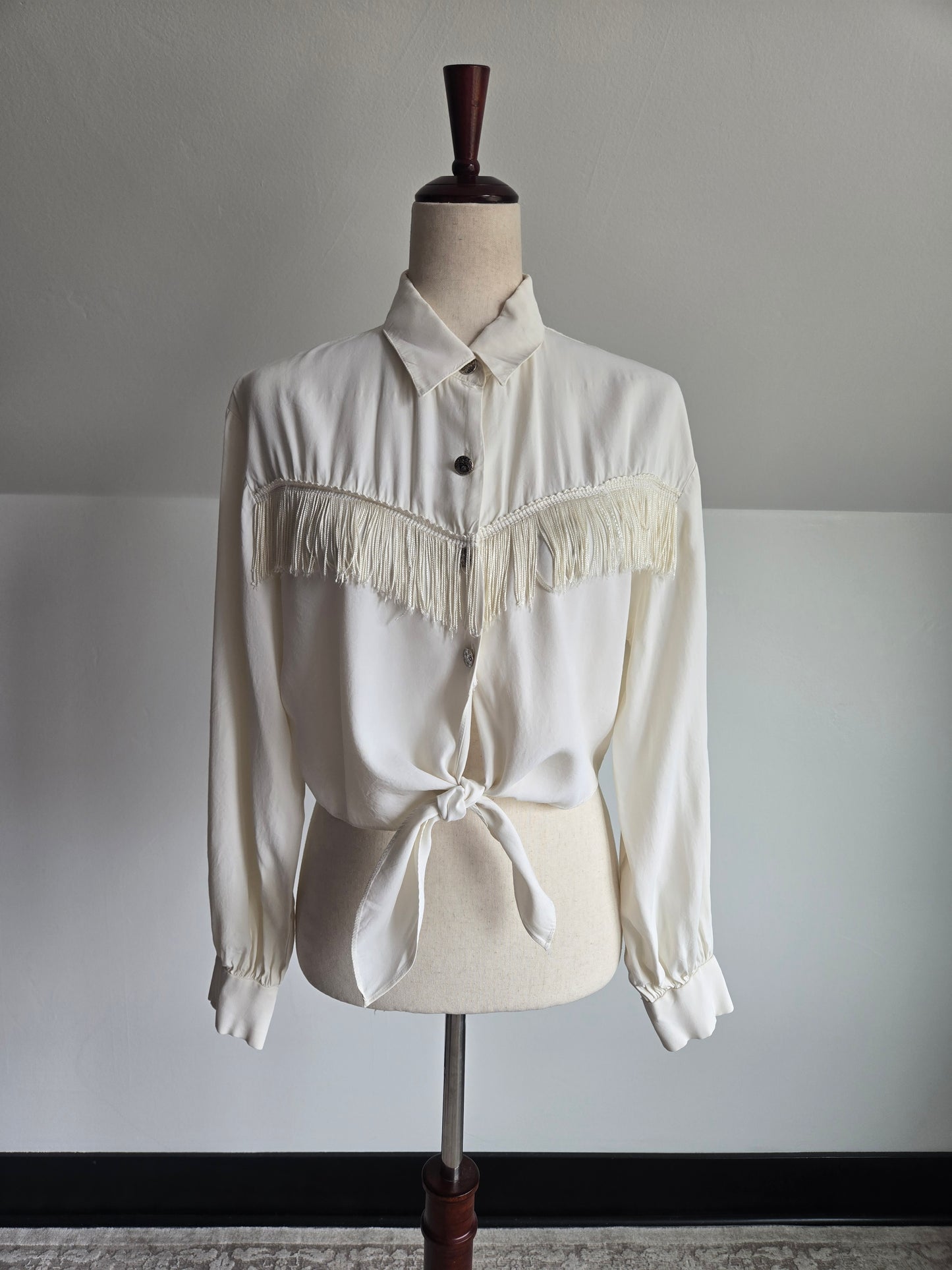 Sitting Pretty Vintage Western Crop Tie Front Top - M/L