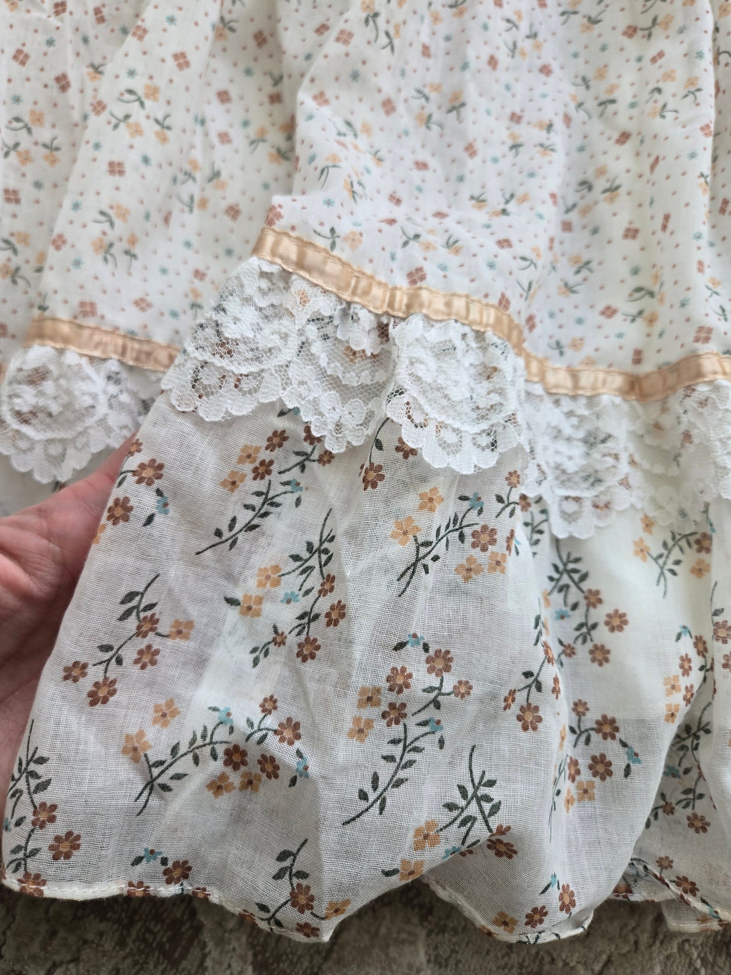 Gold Label Gunne Sax by Jessica San Fransisco Vintage 70s Calico Tiered Maxi Dress - XS