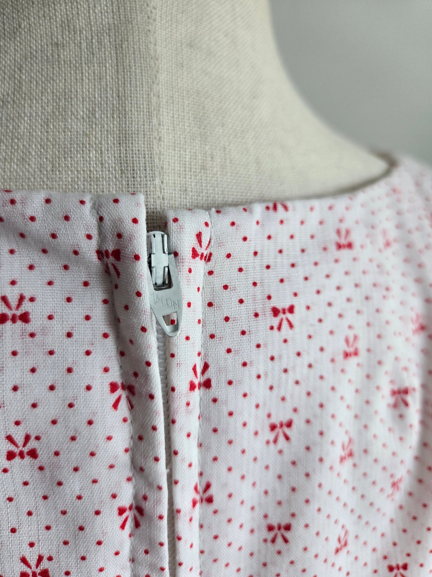 True Vintage 1960s Western Swing Dancing Dress Red and White - Small