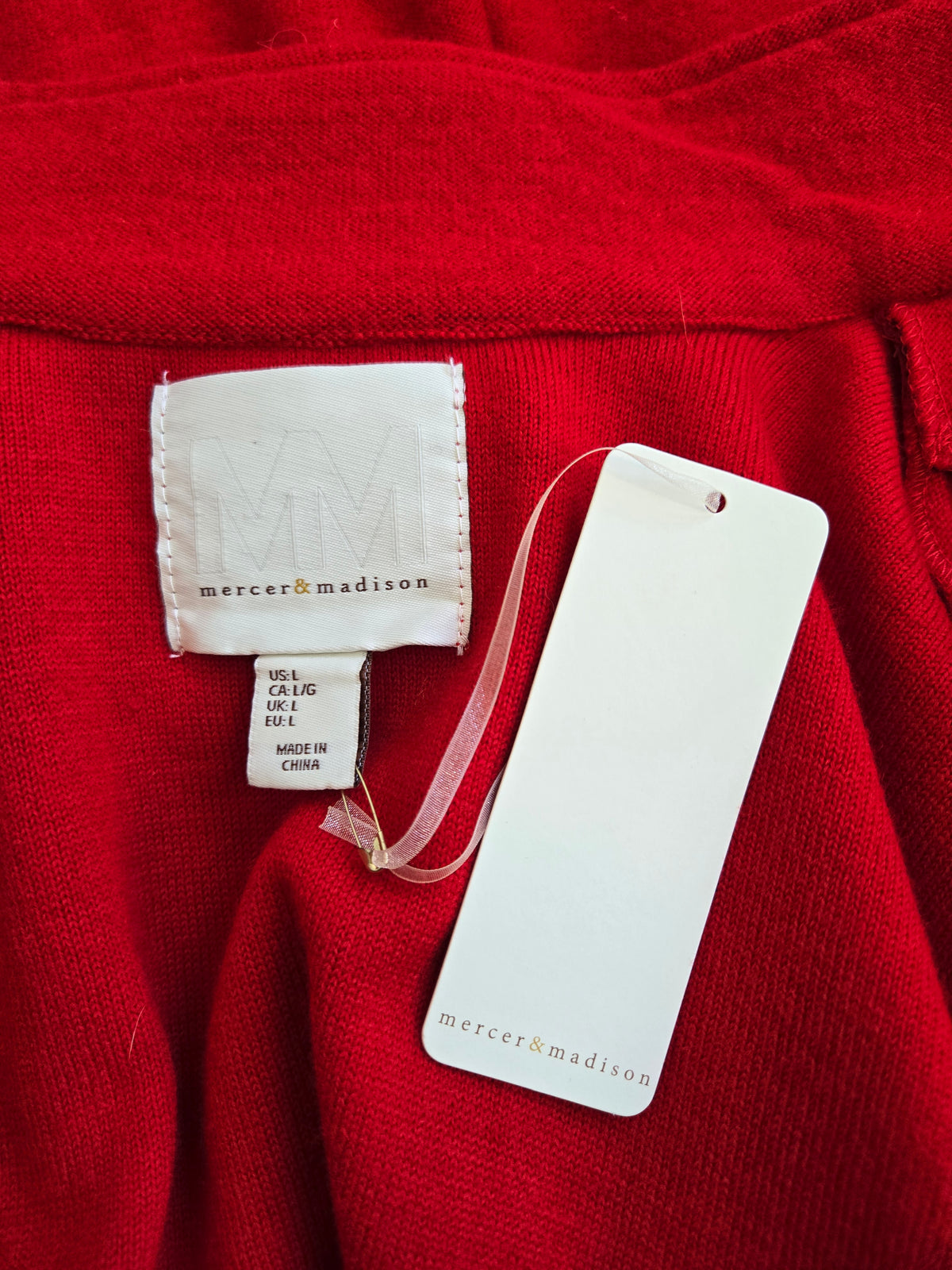 Mercer & Madison NWT Red Wool Sweater - Large