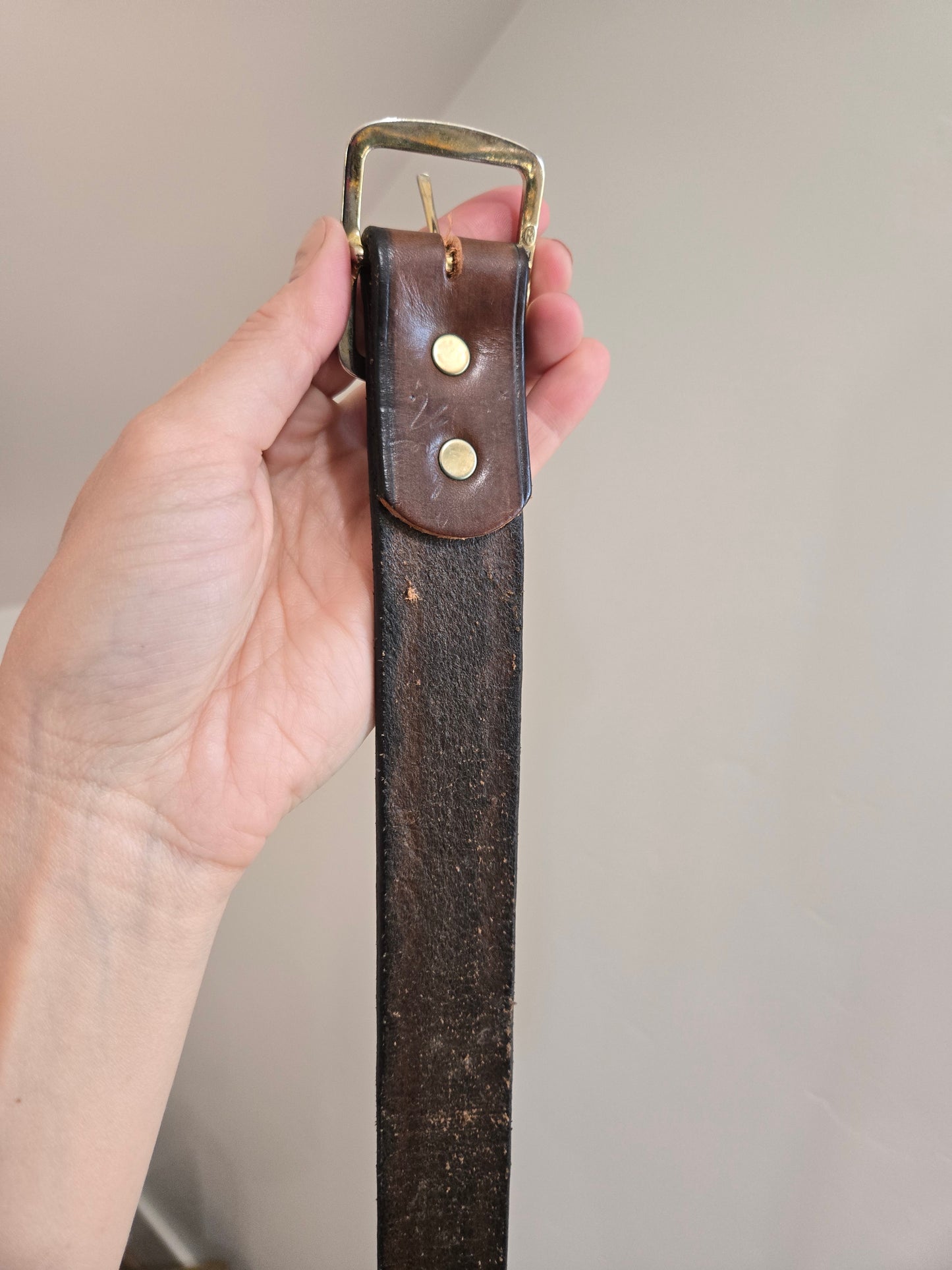 Brown Tooled Genuine Leather Western Belt - W30-33"