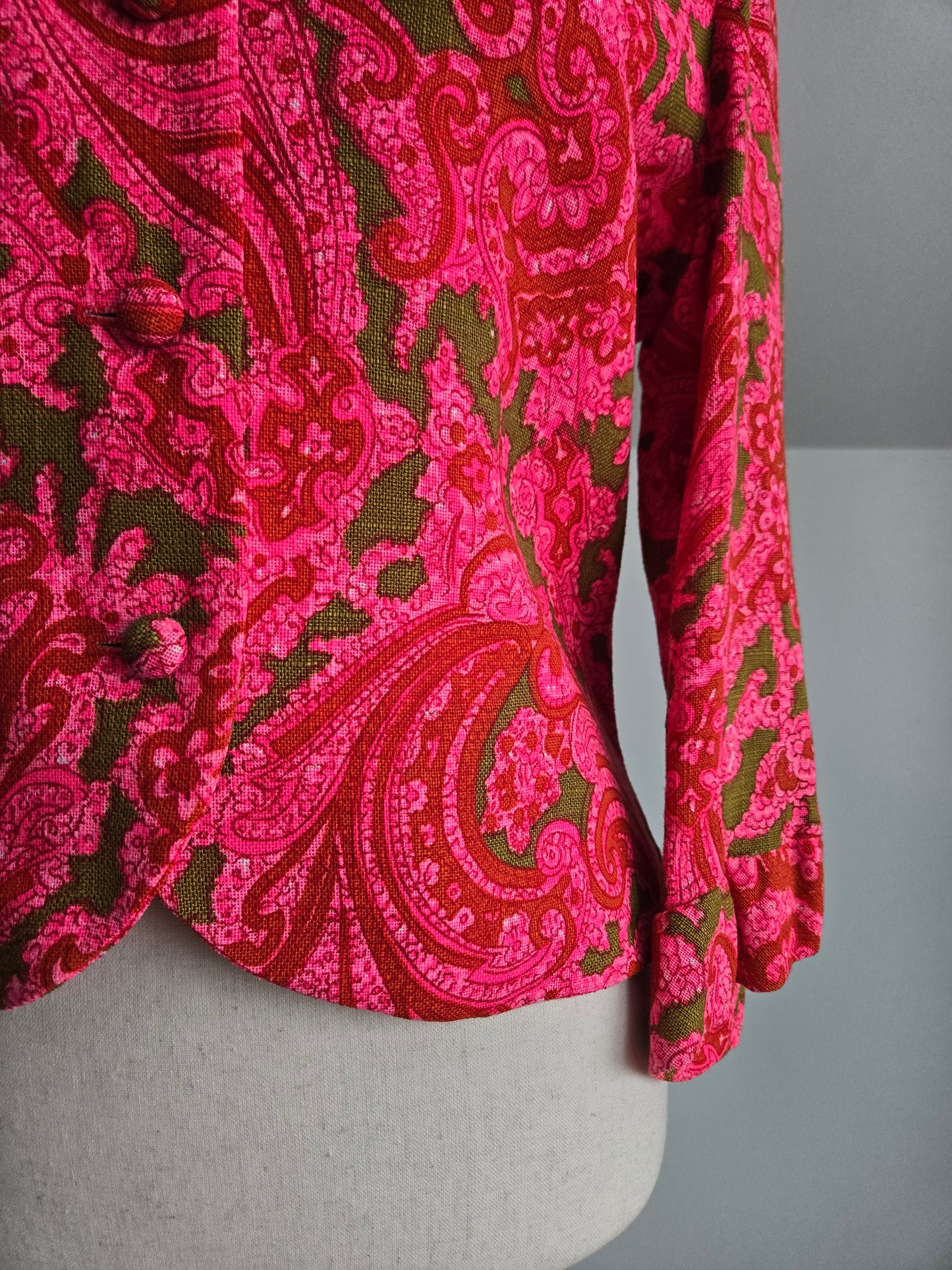 Mara by Romay Vintage 60s Barkcloth Overcoat - Small/Medium