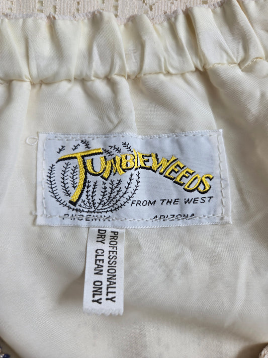 Tumbleweeds from the West 1970s Vintage Lace Maxi Skirt - W25-33"