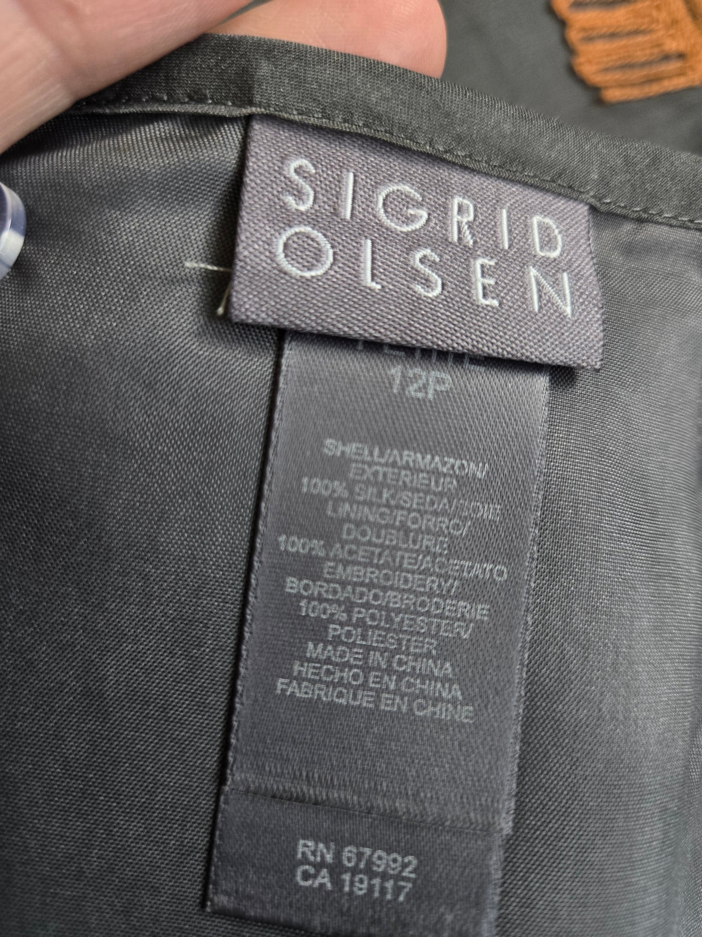 Sigrid Olsen Designer Silk Embroidered Skirt - W34"