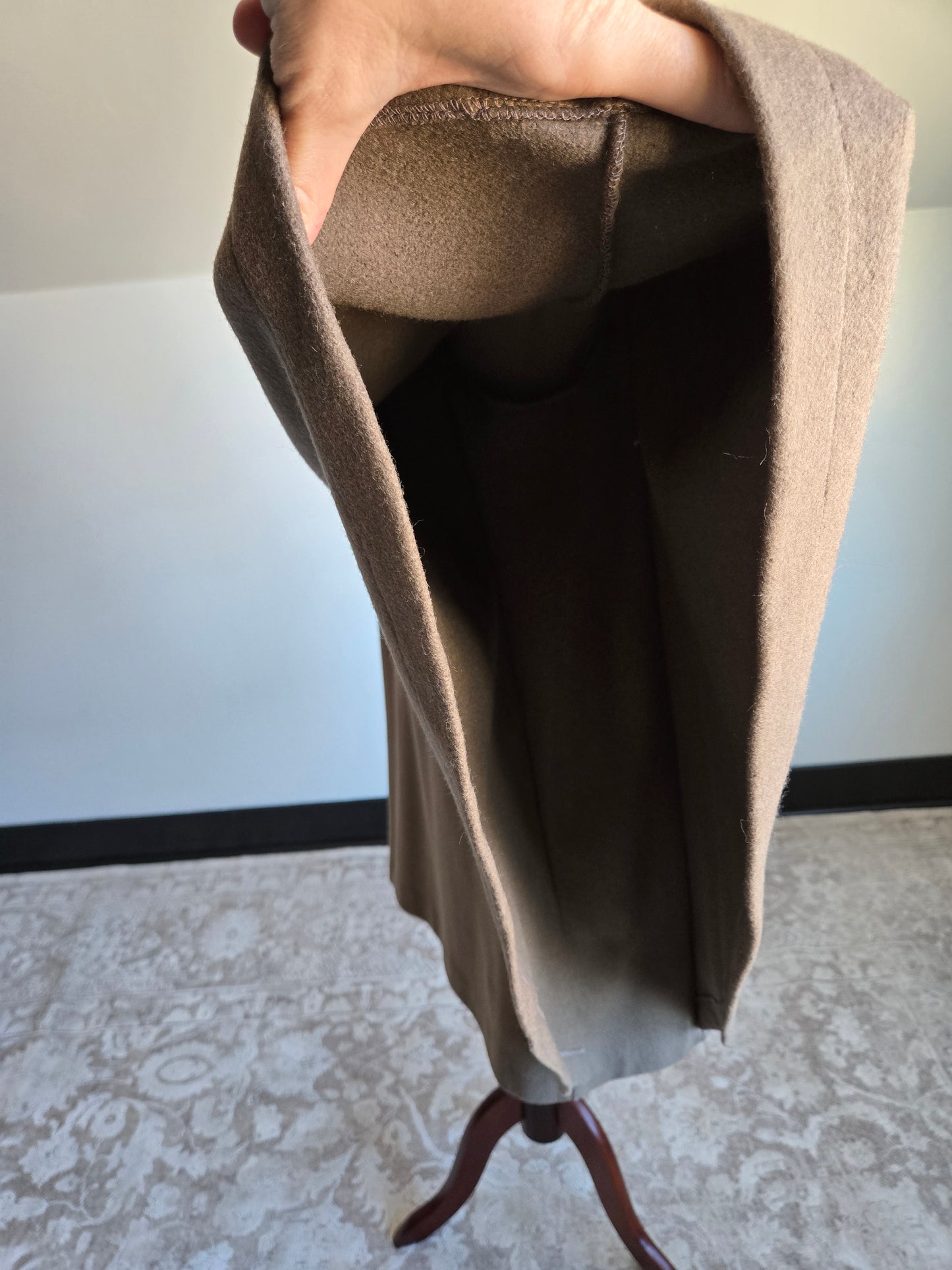 Vintage Brown Wool Poncho Coat - L/XL