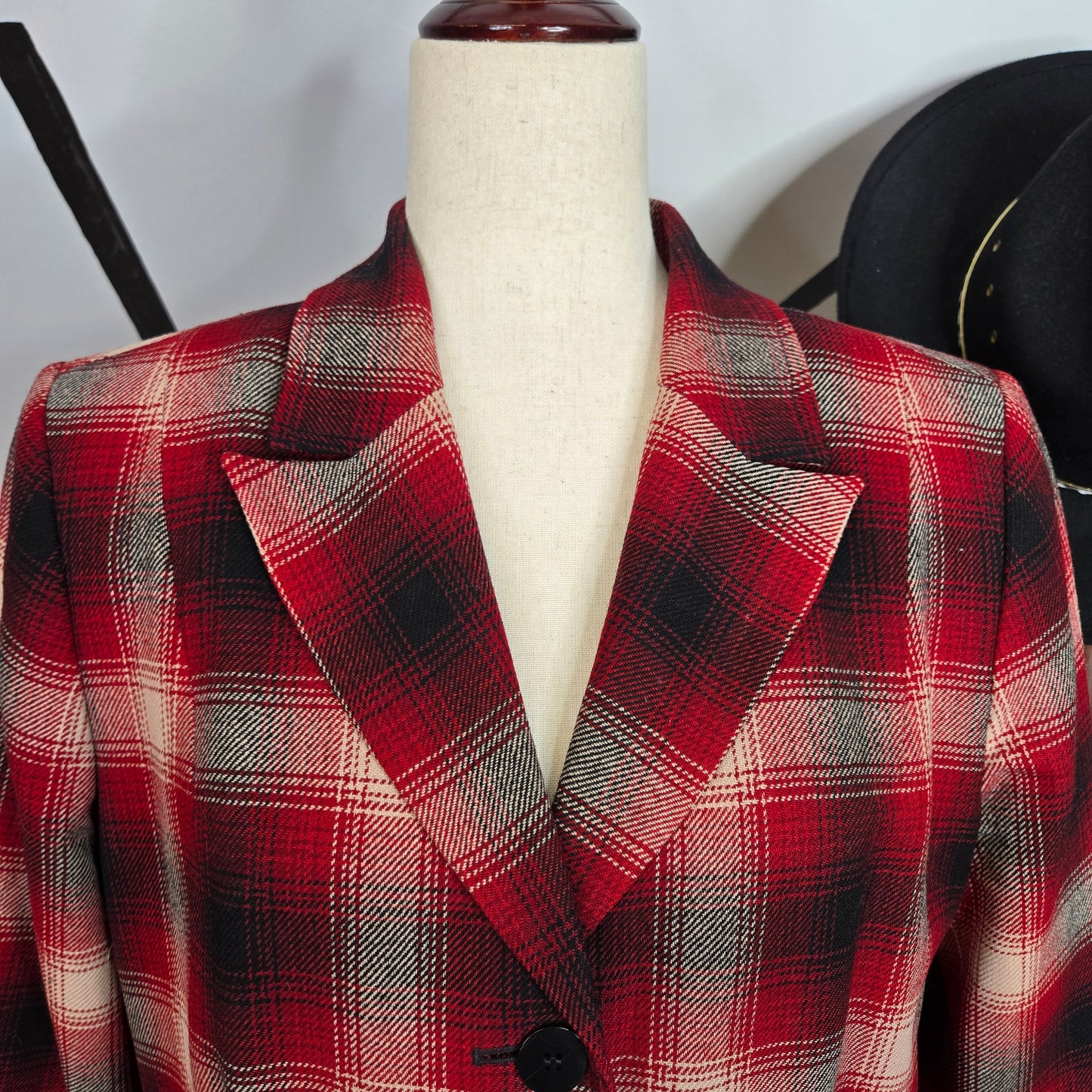 Pendleton Red Shadow Plaid Blazer - Size 14