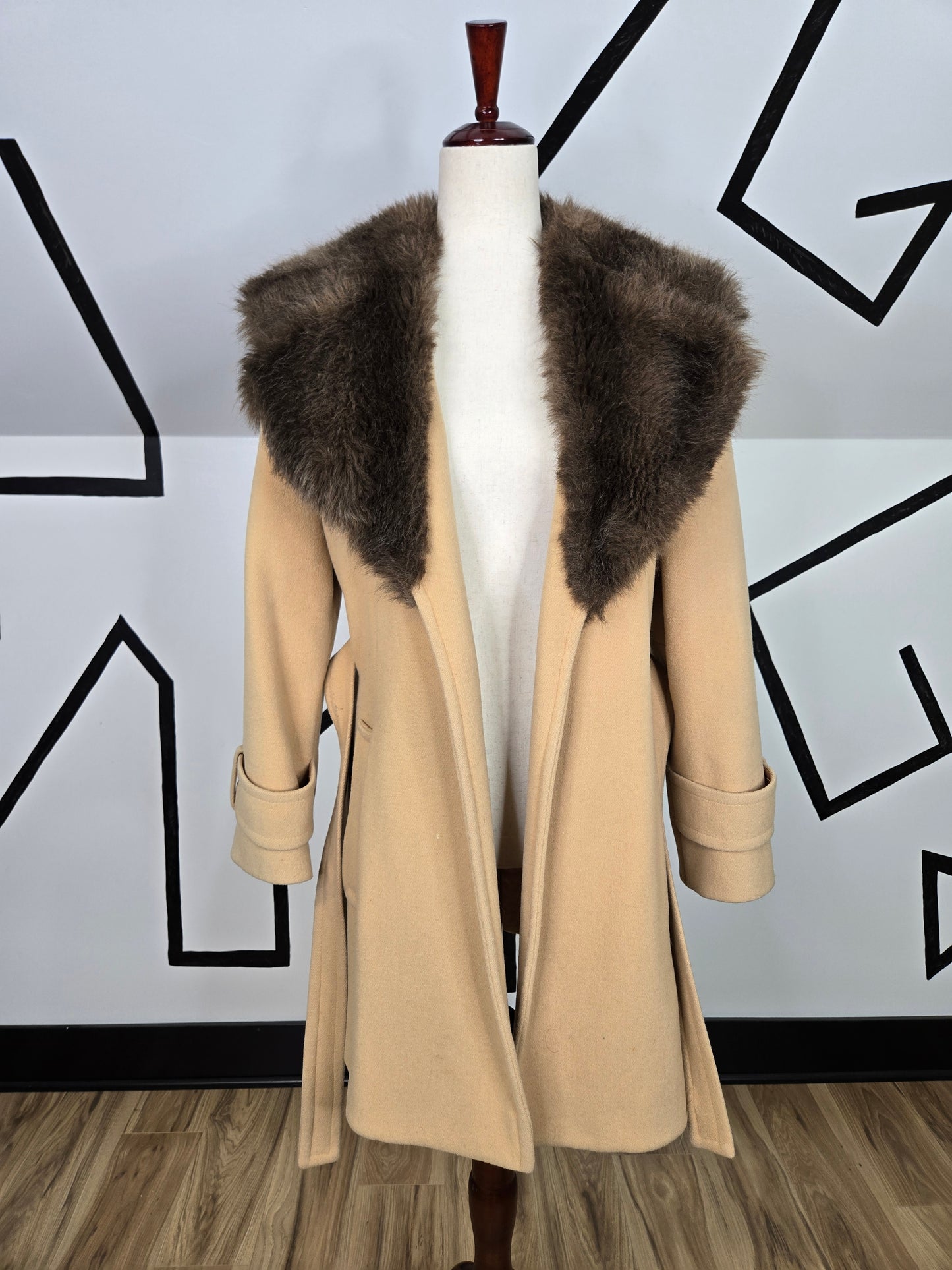 Mary Lane Vintage 60s Wool and Faux Fur Coat - small