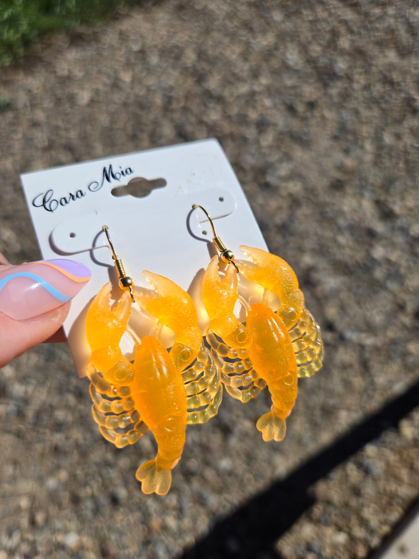 Deadstock Cara Mia Orange Rubber Lobster Earrings