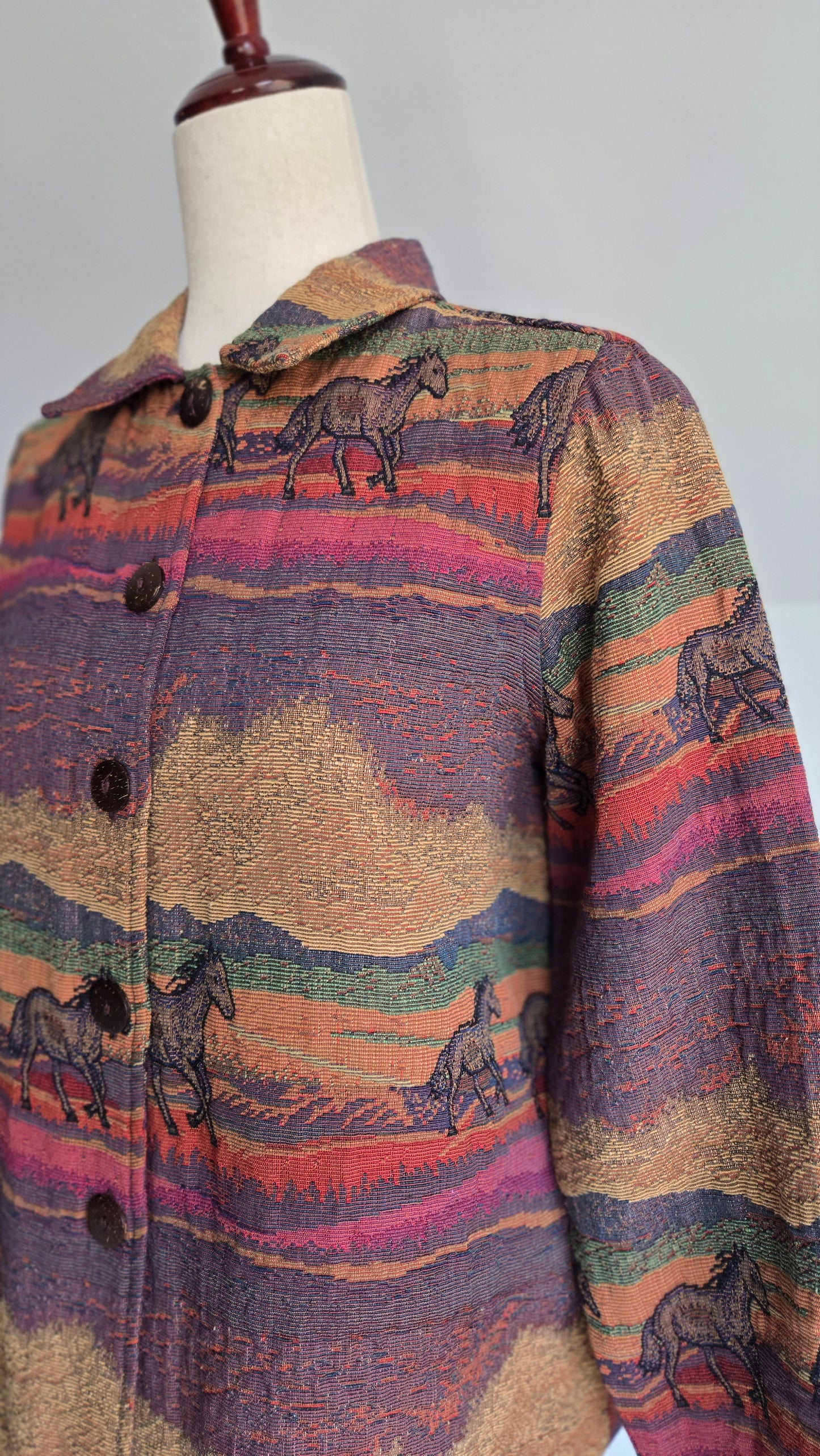 Sara Studio Vintage Horse Tapestry Jacket - small