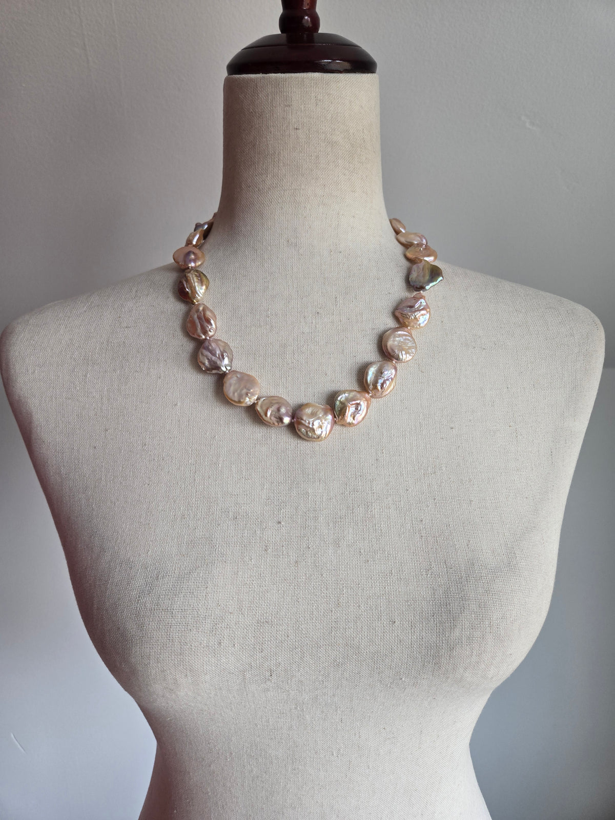 Vintage Baroque Pink Freshwater Pearl Necklace