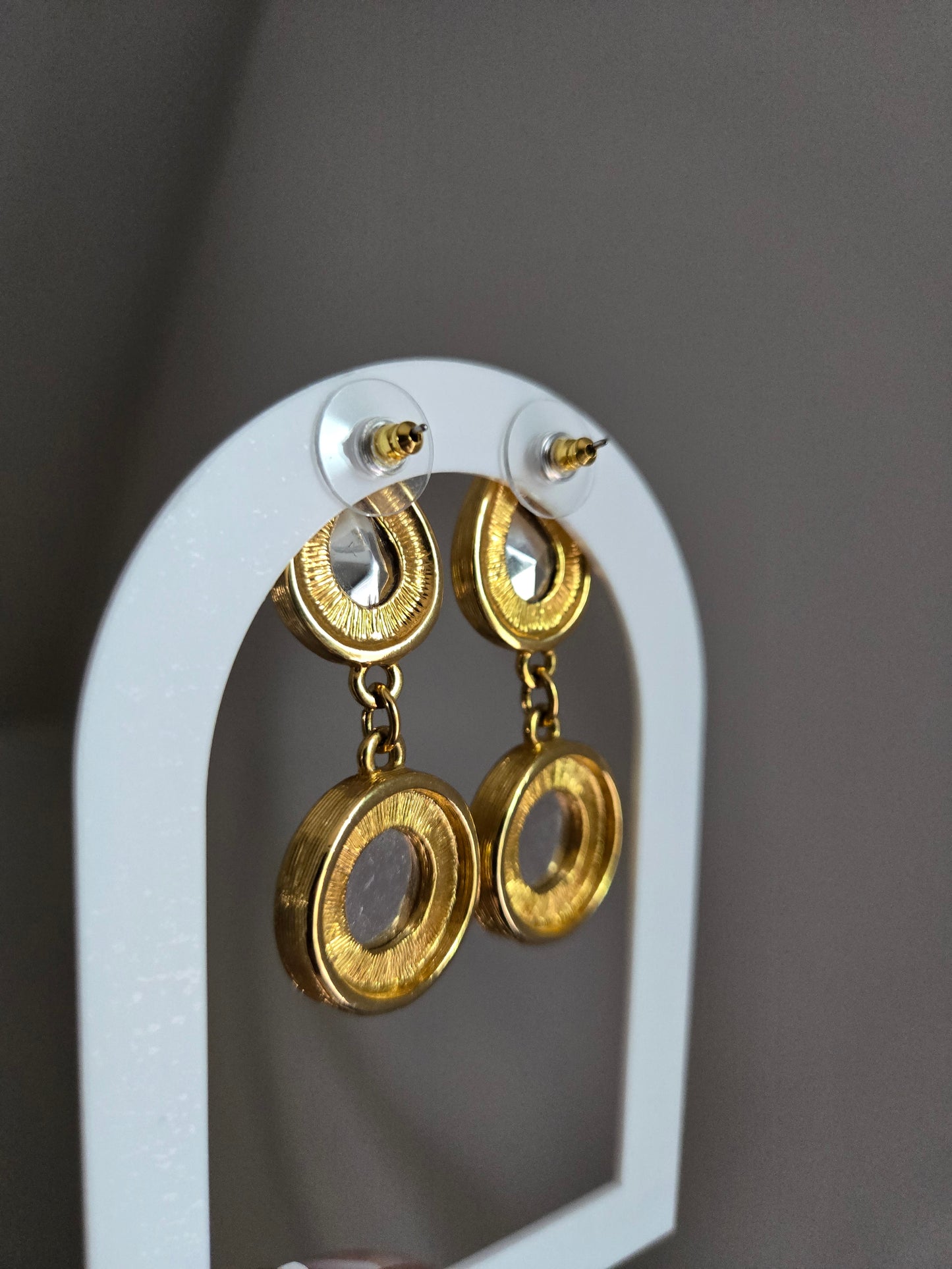 Chunky Gem Vintage Dangle Earrings - Post Back