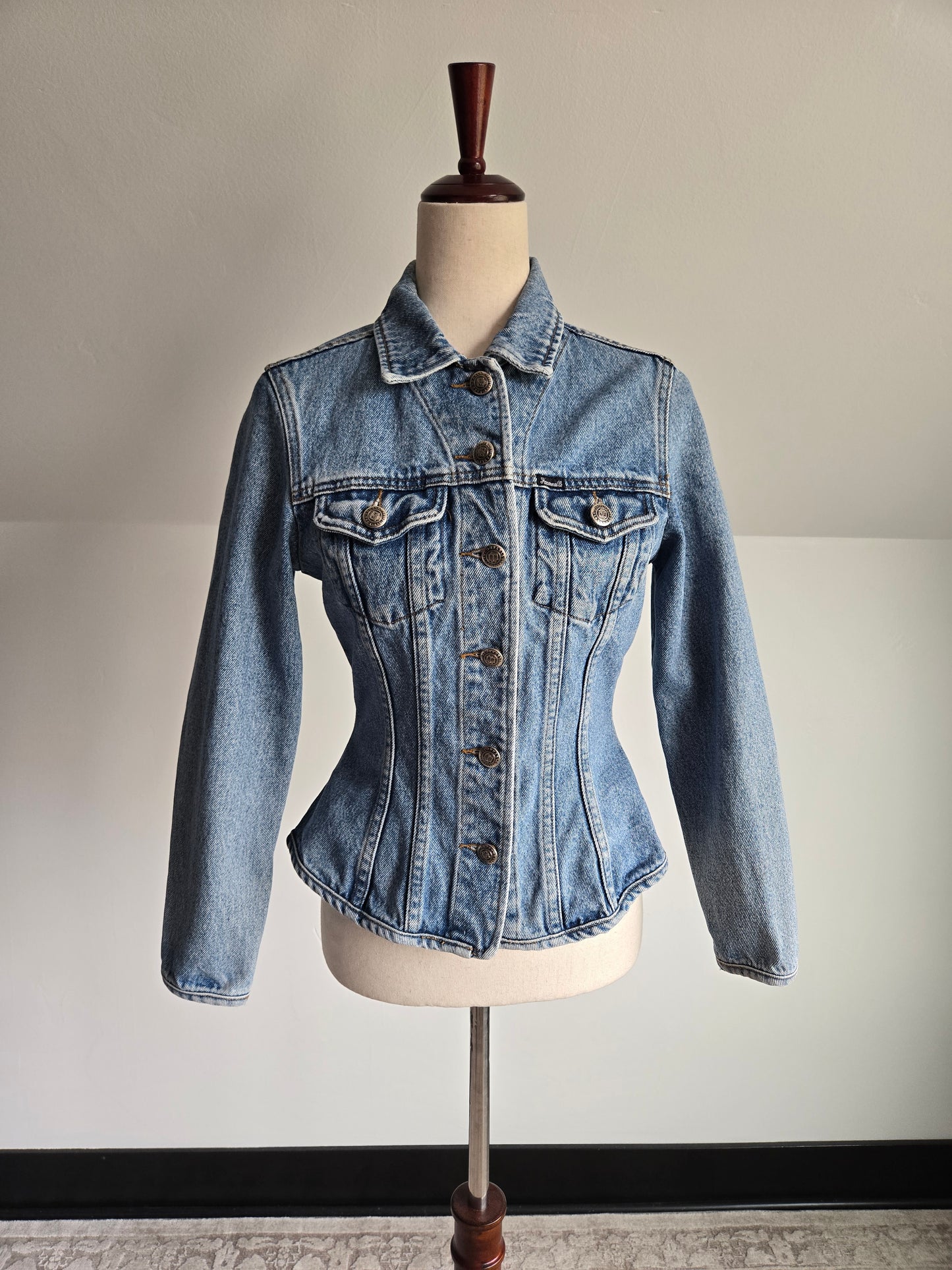 Faconnable Vintage Light Wash Denim "Corset Style" Jacket - XS
