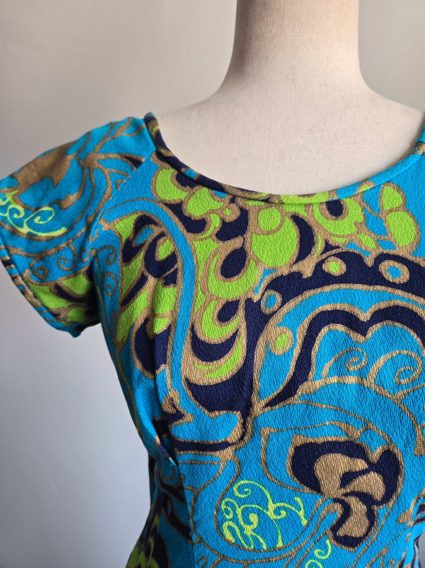 Kimo's Polynesian Shop made in Hawaii Barkcloth Dress - medium