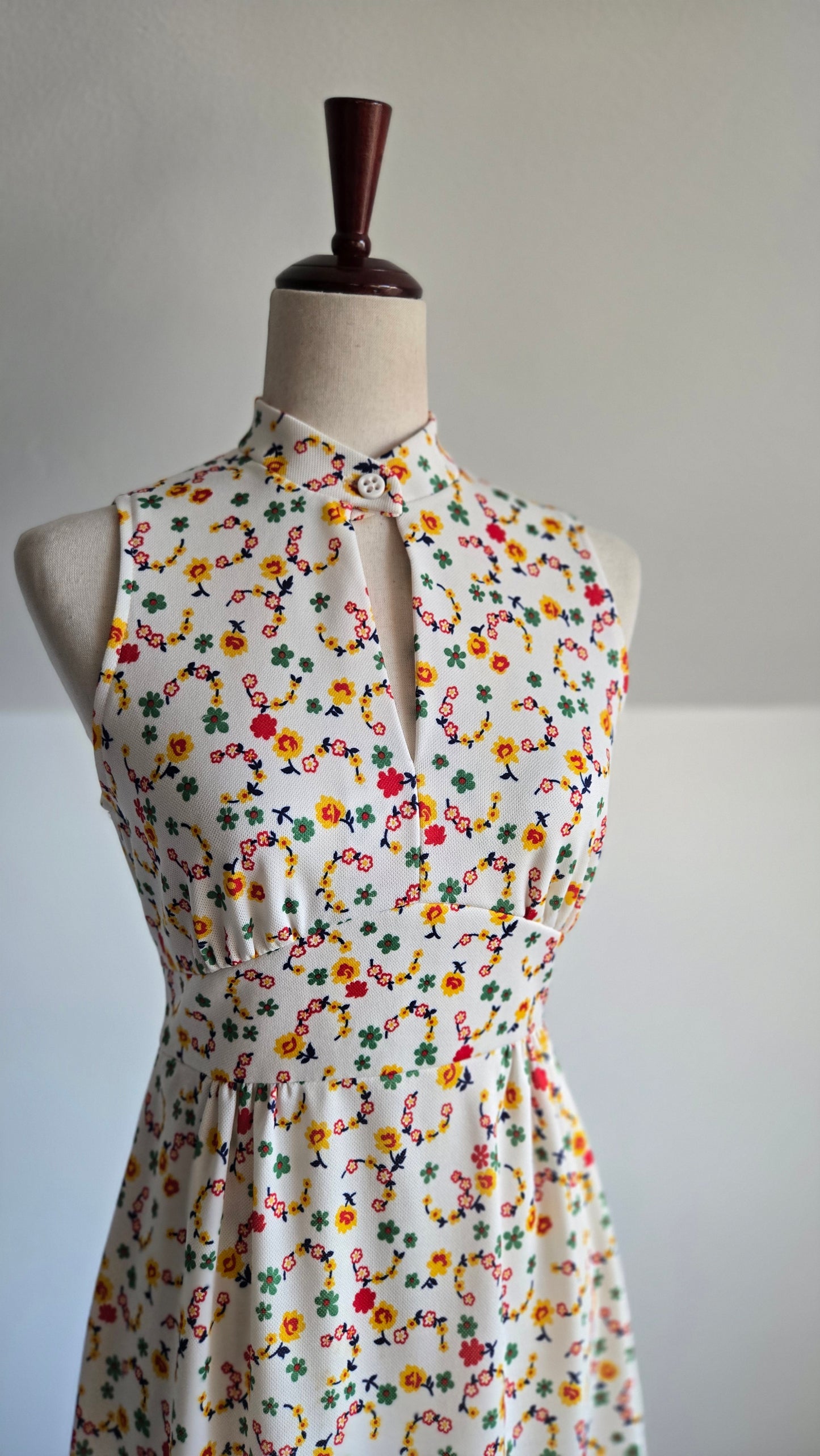 Gay Gibson 70s Micro Print Maxi Dress - XS