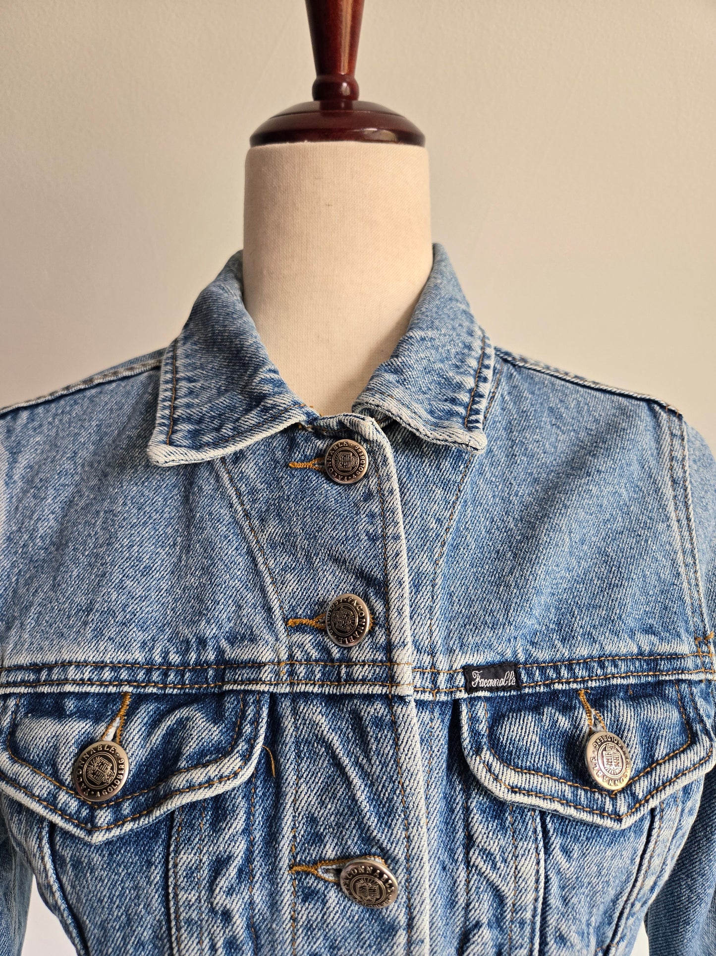 Faconnable Vintage Light Wash Denim "Corset Style" Jacket - XS