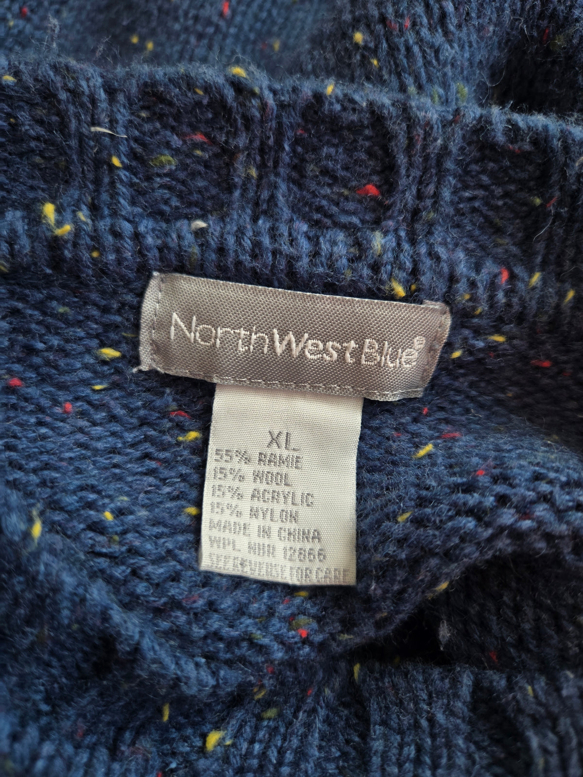 Northwest Blue 90s Ramie/Wool Blend Confetti Sweater - XL