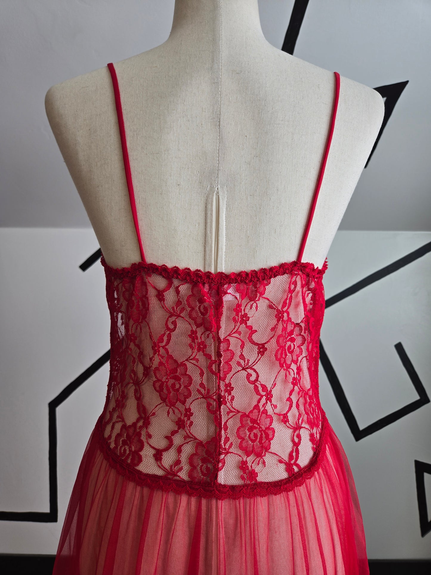 Frederick's of Hollywood Vintage Red Vampire Lingerie Dress - small