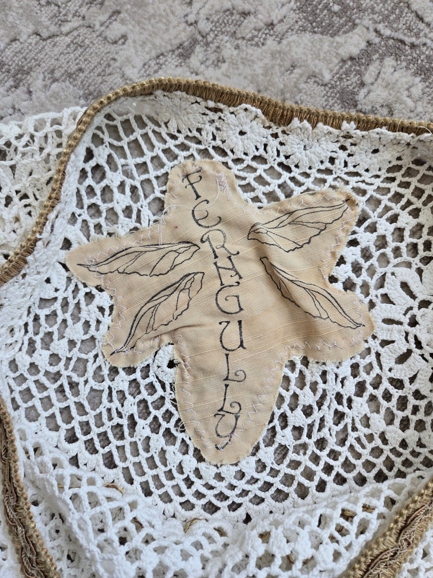 Hand Crafted Lace Capelet made of Vintage Doily - OS