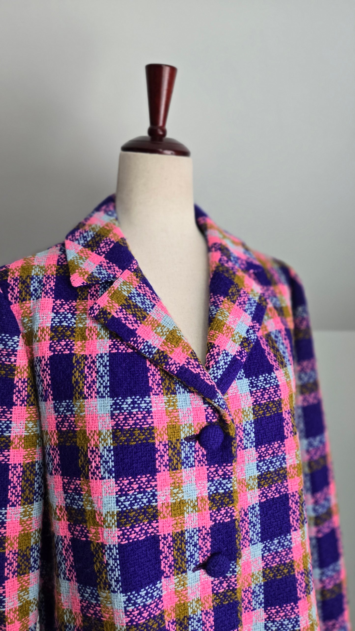 Vintage 70s Colorful Plaid Blazer/Jacket - medium/large