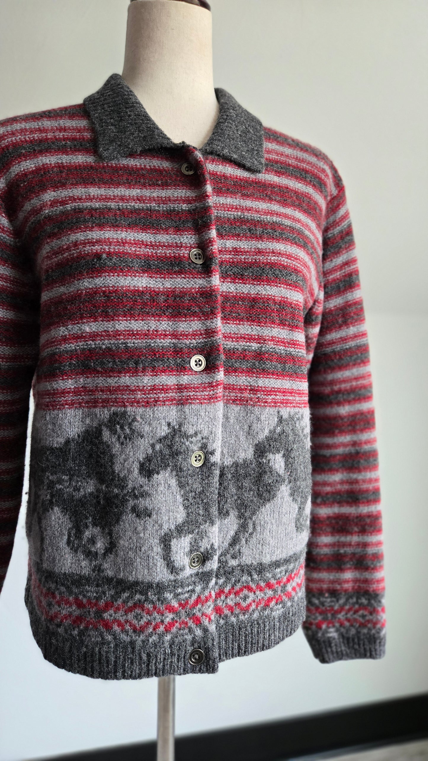 Woolrich Wool Horse Knit Cardigan Made in Japan - S/M