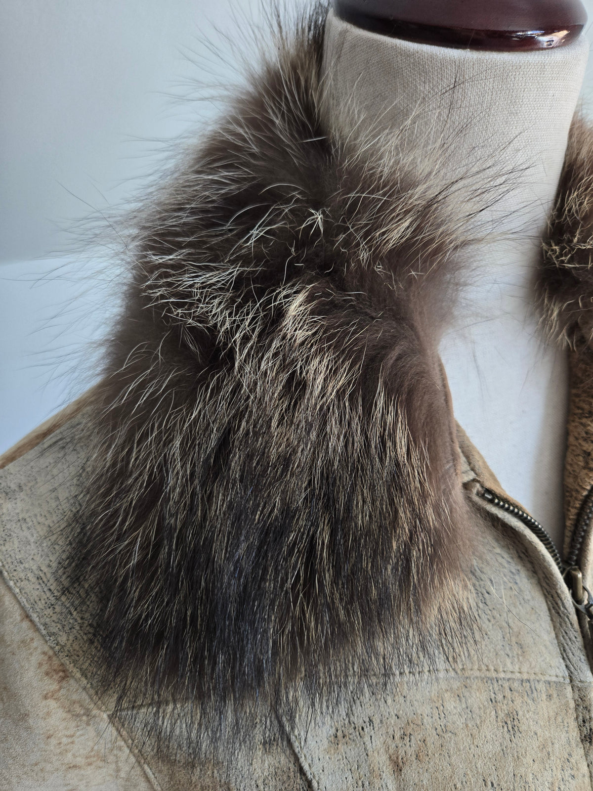 Reilly Olmes Genuine Leather Jacket with Real Fur Collar - XS/S