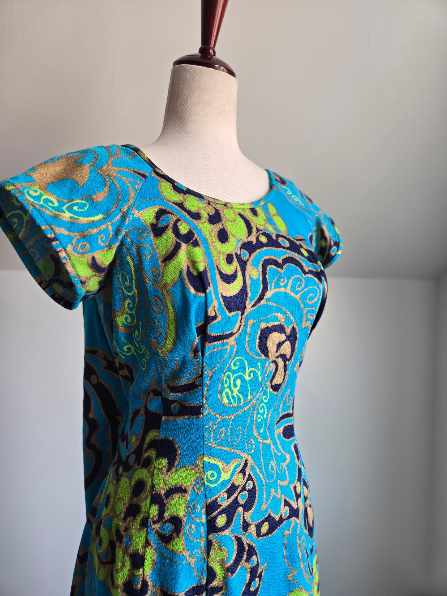 Kimo's Polynesian Shop made in Hawaii Barkcloth Dress - medium