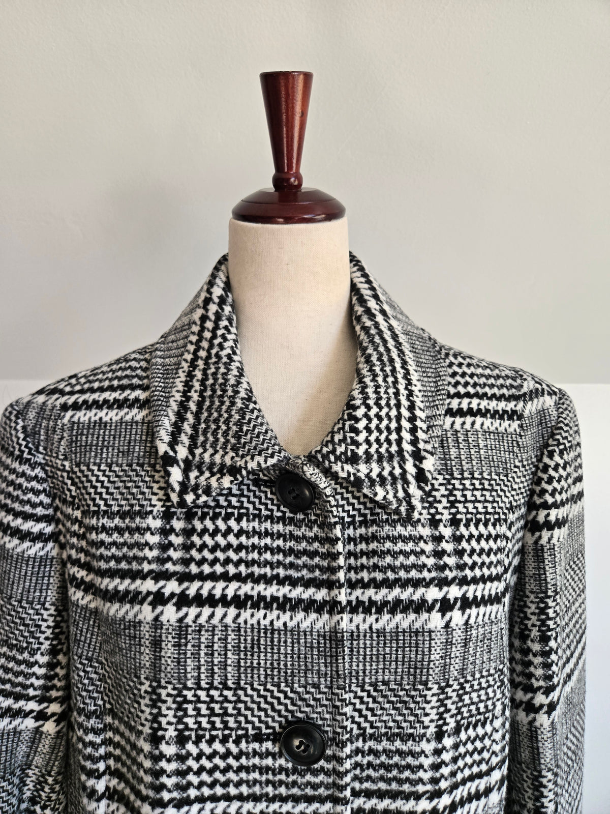 Larry Levine NWT Houndstooth Plaid Peacoat - XL