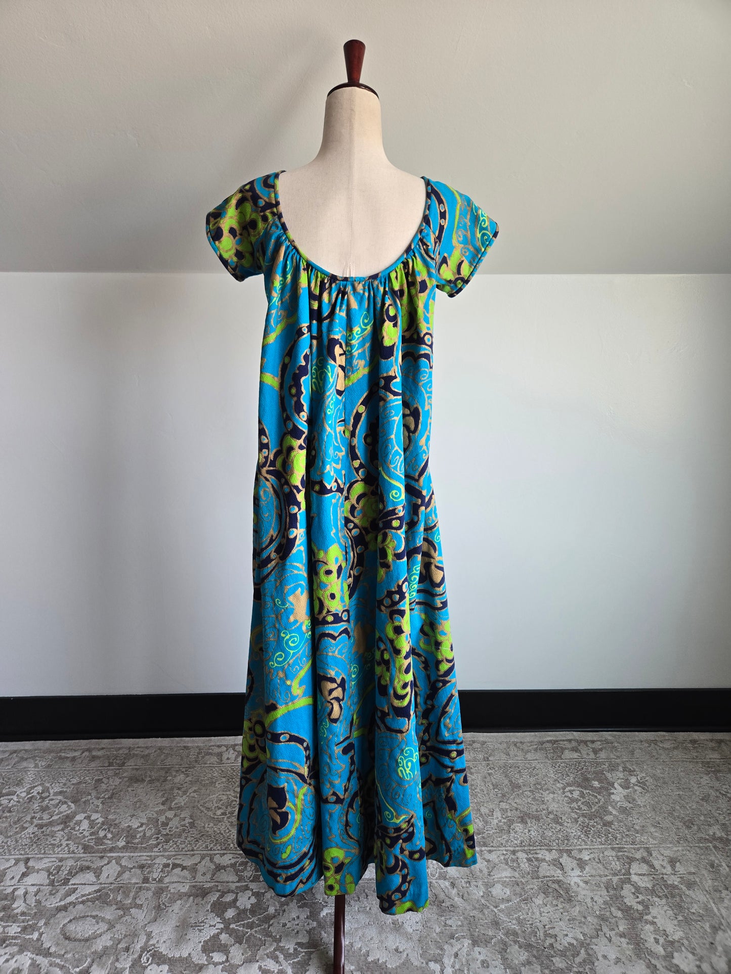 Kimo's Polynesian Shop made in Hawaii Barkcloth Dress - medium