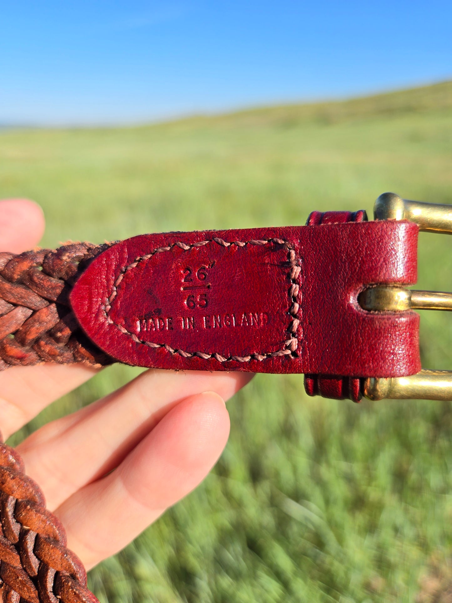 High Quality Braided Leather Belt Made in England - W24-30"