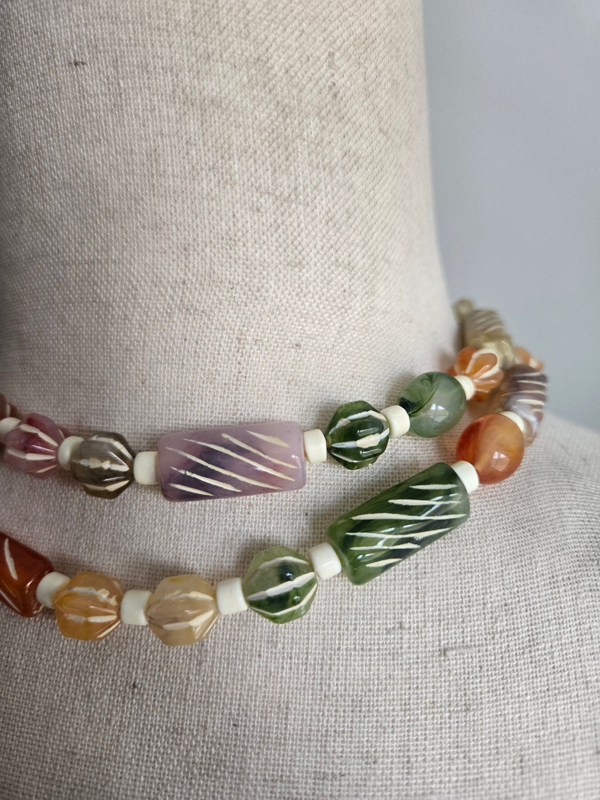 Vintage Multicolored Lucite Bead Necklace