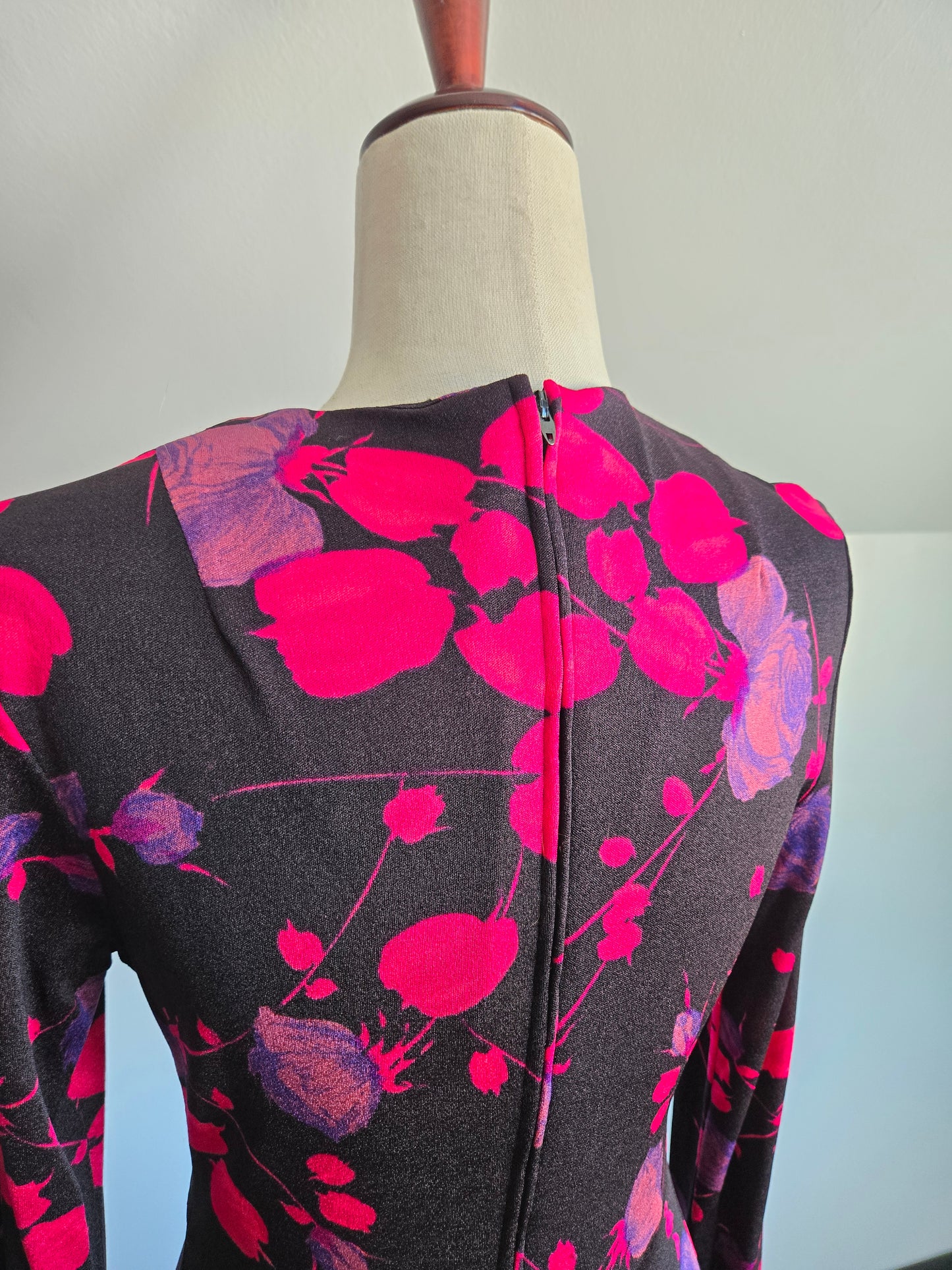 Vintage 70s Novelty Floral Print Maxi Dress - S/M/L