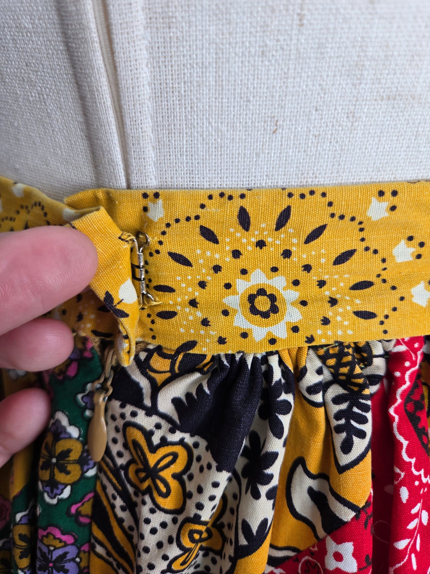 Vintage 70s True Patchwork Skirt - W26"