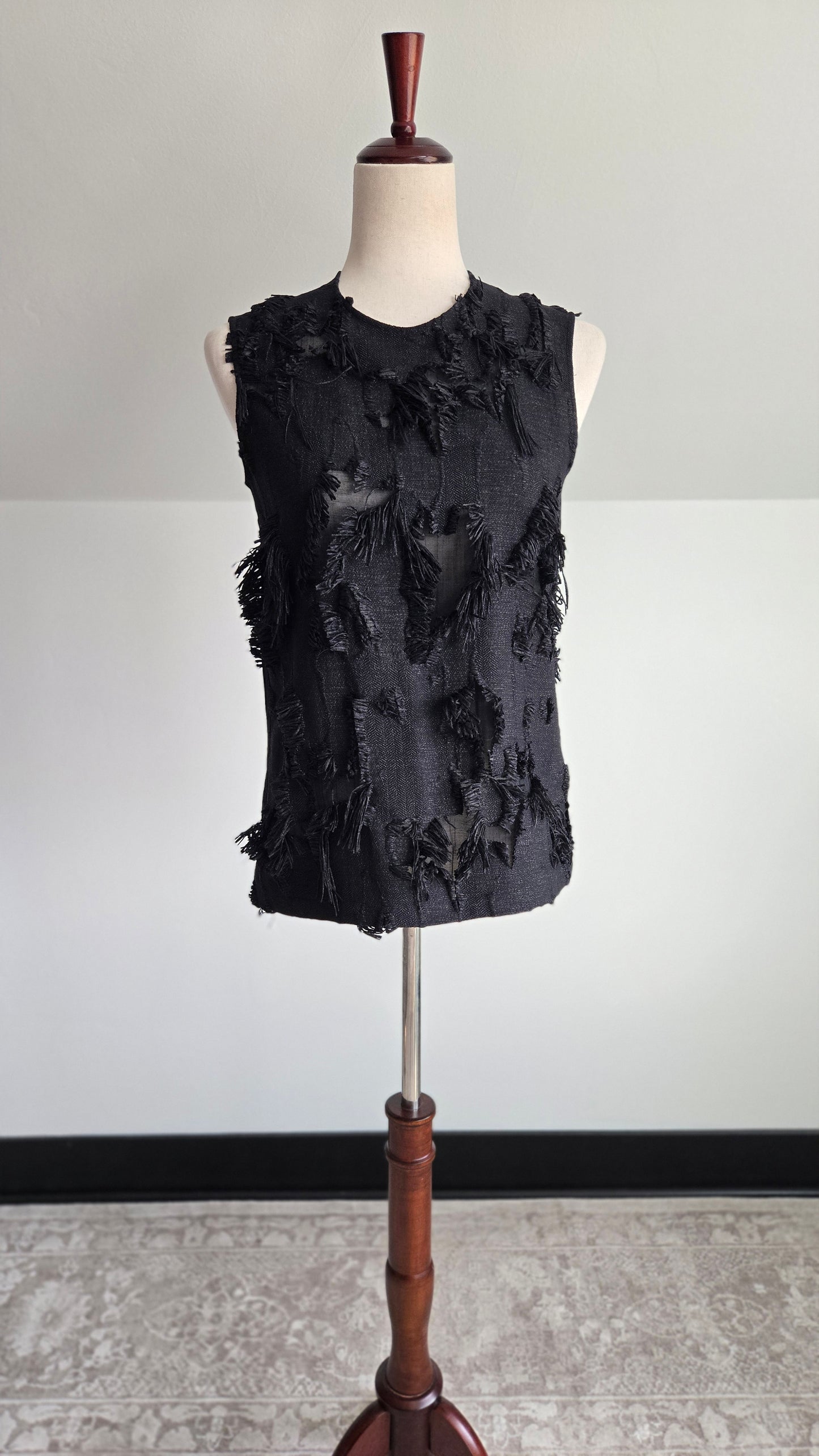Lareida Designer Black Avant Garde Blouse Made in Portugal- XS/S