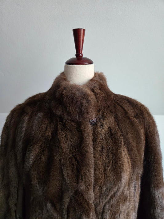 Vintage 50s Genuine Sable Fur Custom Made Coat - M/L