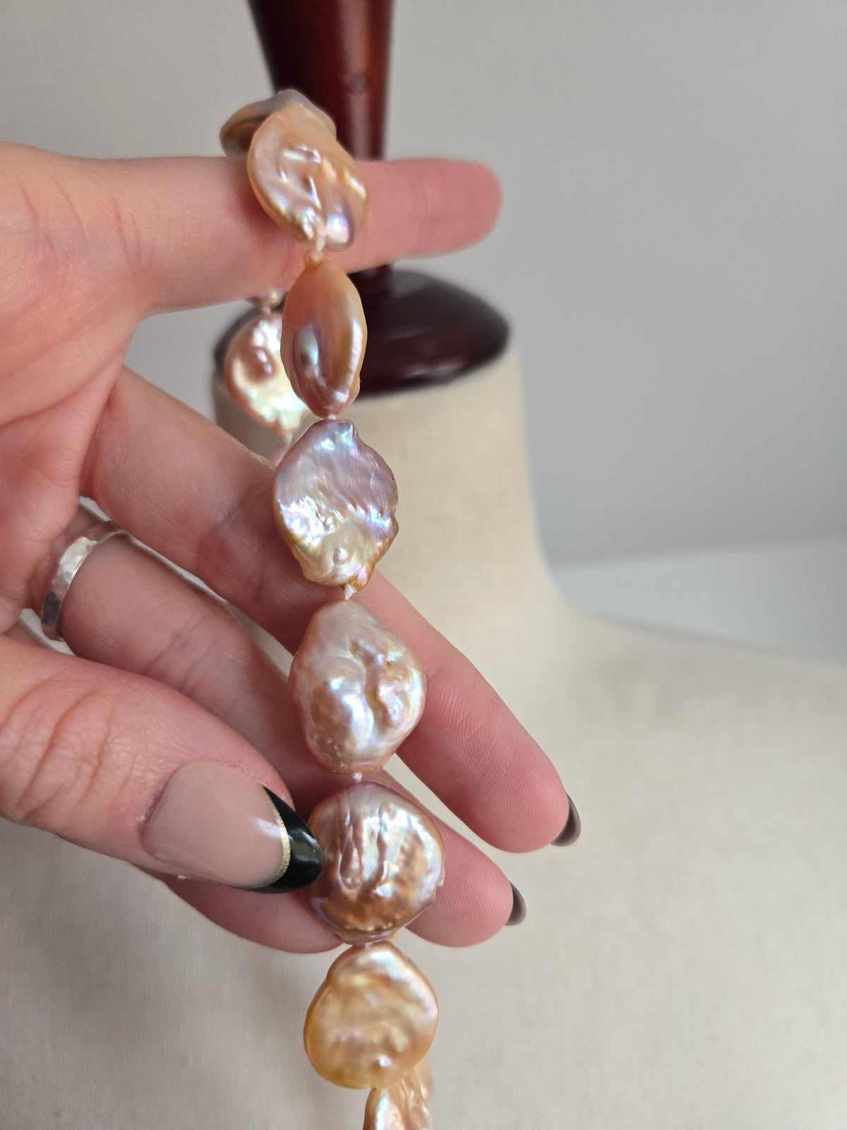 Vintage Baroque Pink Freshwater Pearl Necklace