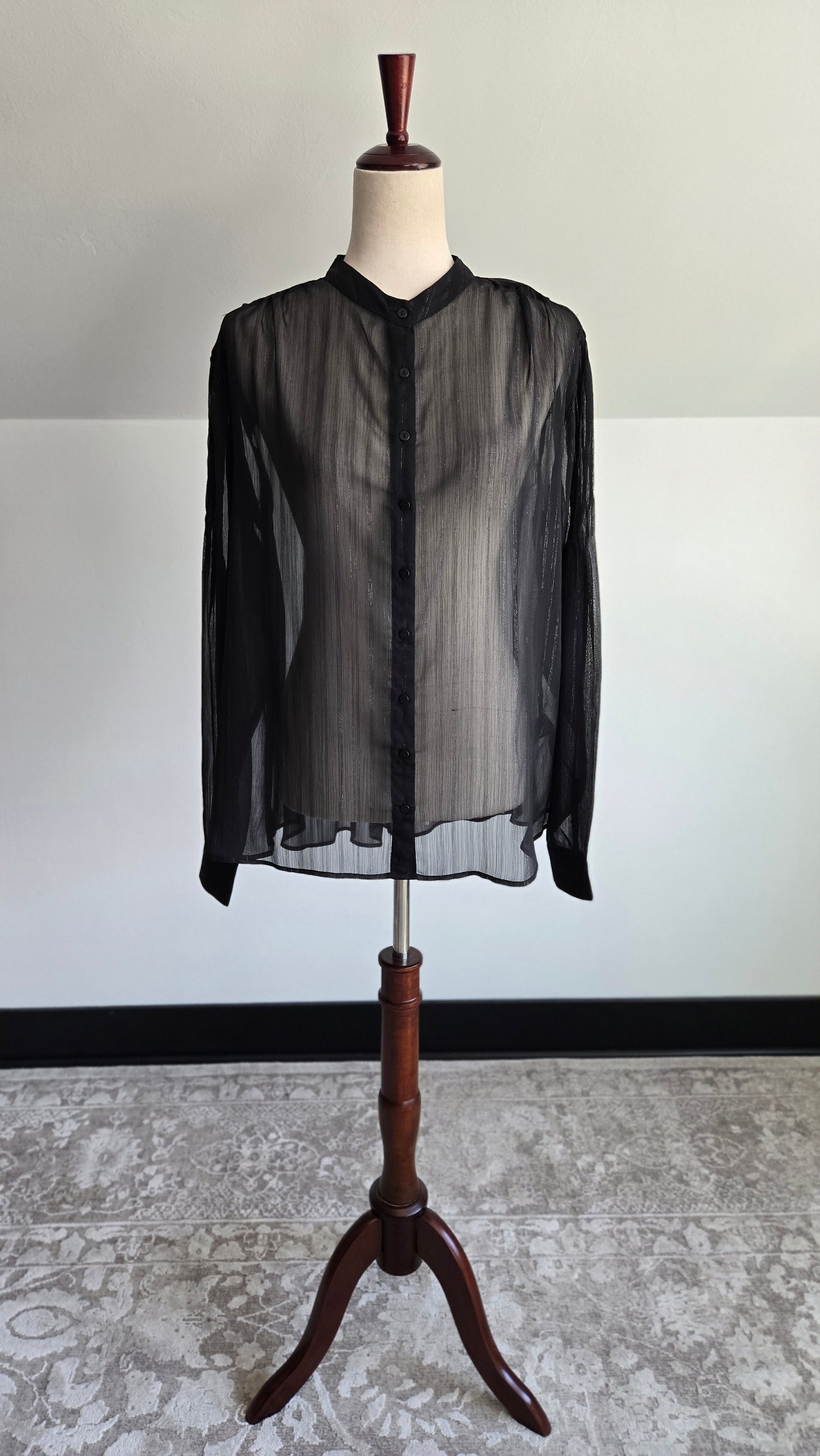 All Saints NWT Sheer Black Top - Medium