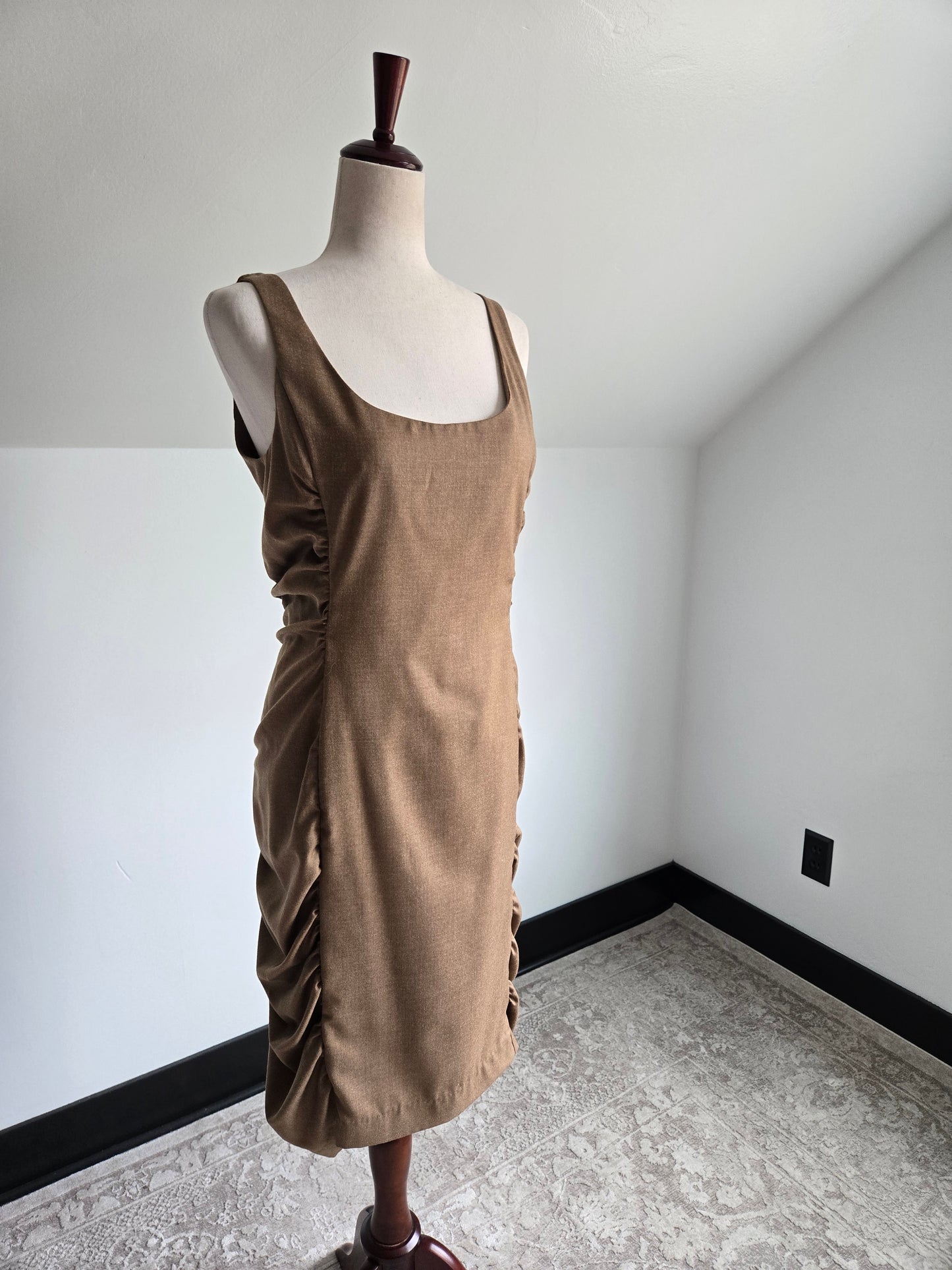 William Reid Brown Wool Fitted Dress - Size 10